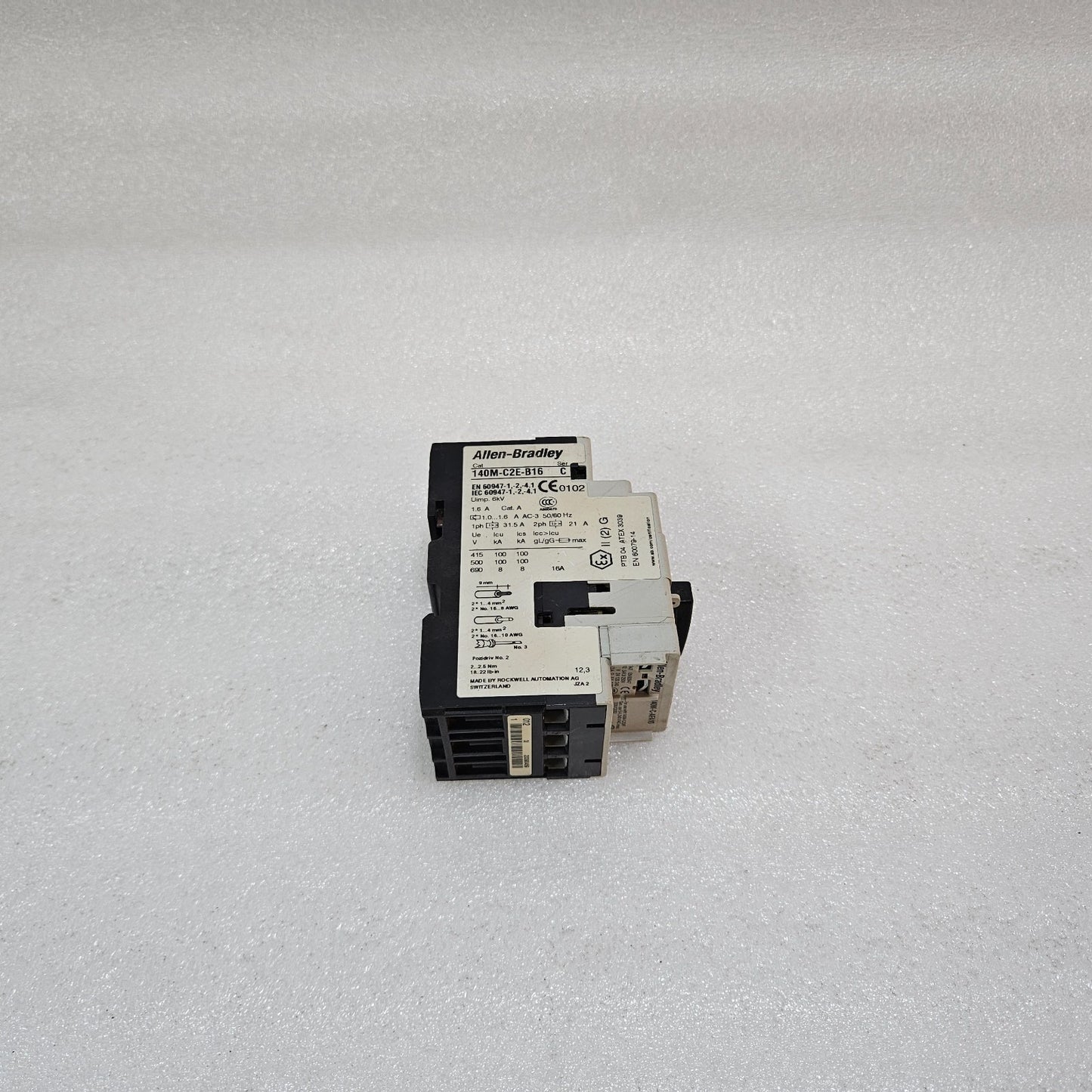 ALLEN-BRADLEY 140M-C2E-B16 MOTOR PROTECTION CIRCUIT BREAKER 1.0–1.6A CLASS 10 MA