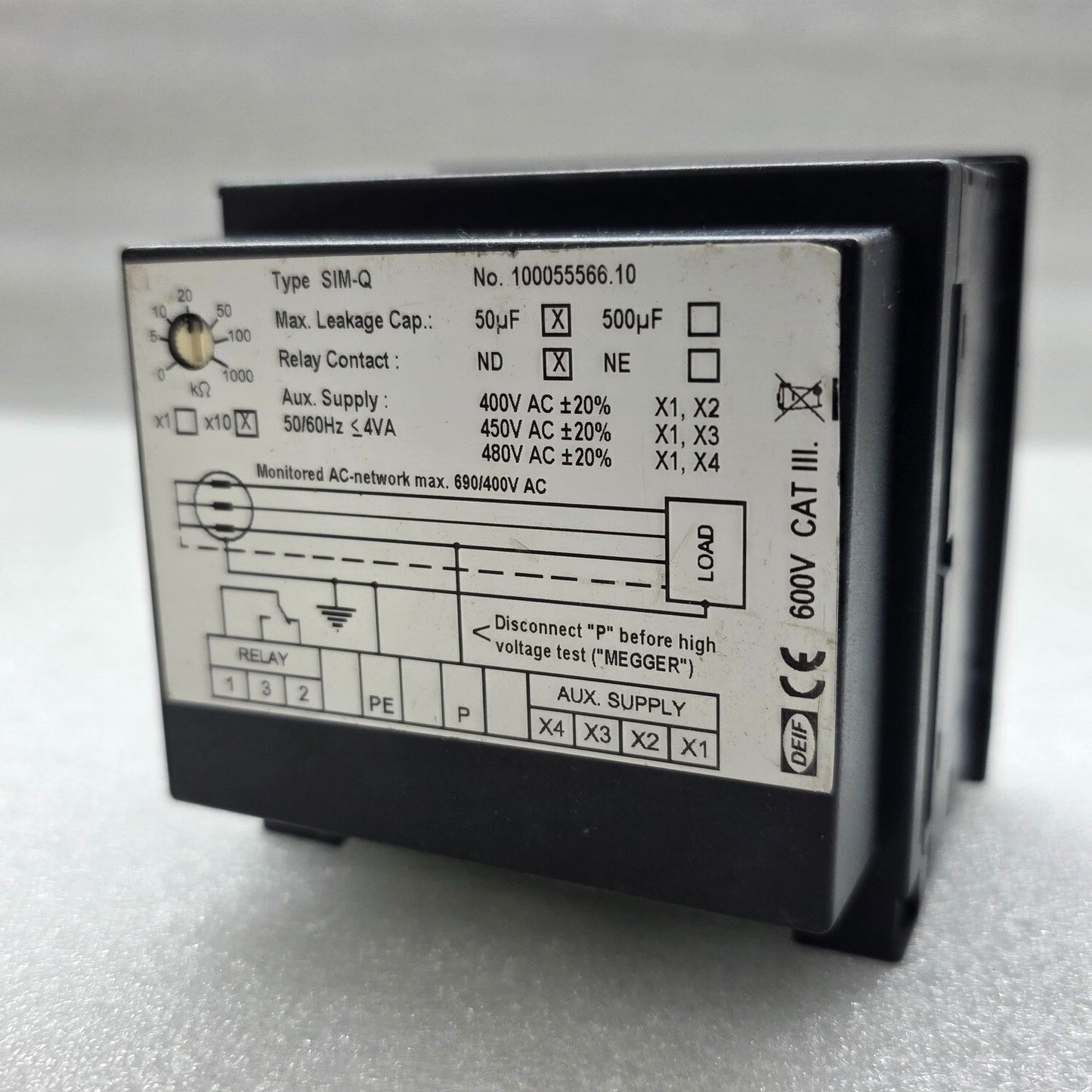 DEIF SIM-Q NETWORK INSULATION MONITOR 400-480VAC