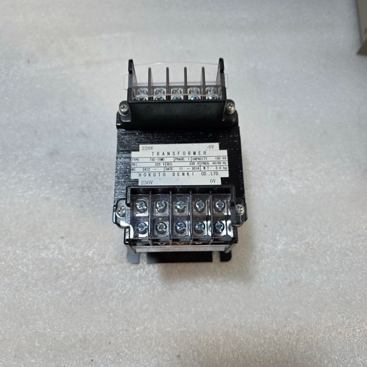 HOKUTO DENKI TSE-15MD SINGLE PHASE CONTROL TRANSFORMER 150VA 220V TO 230V 50/60H