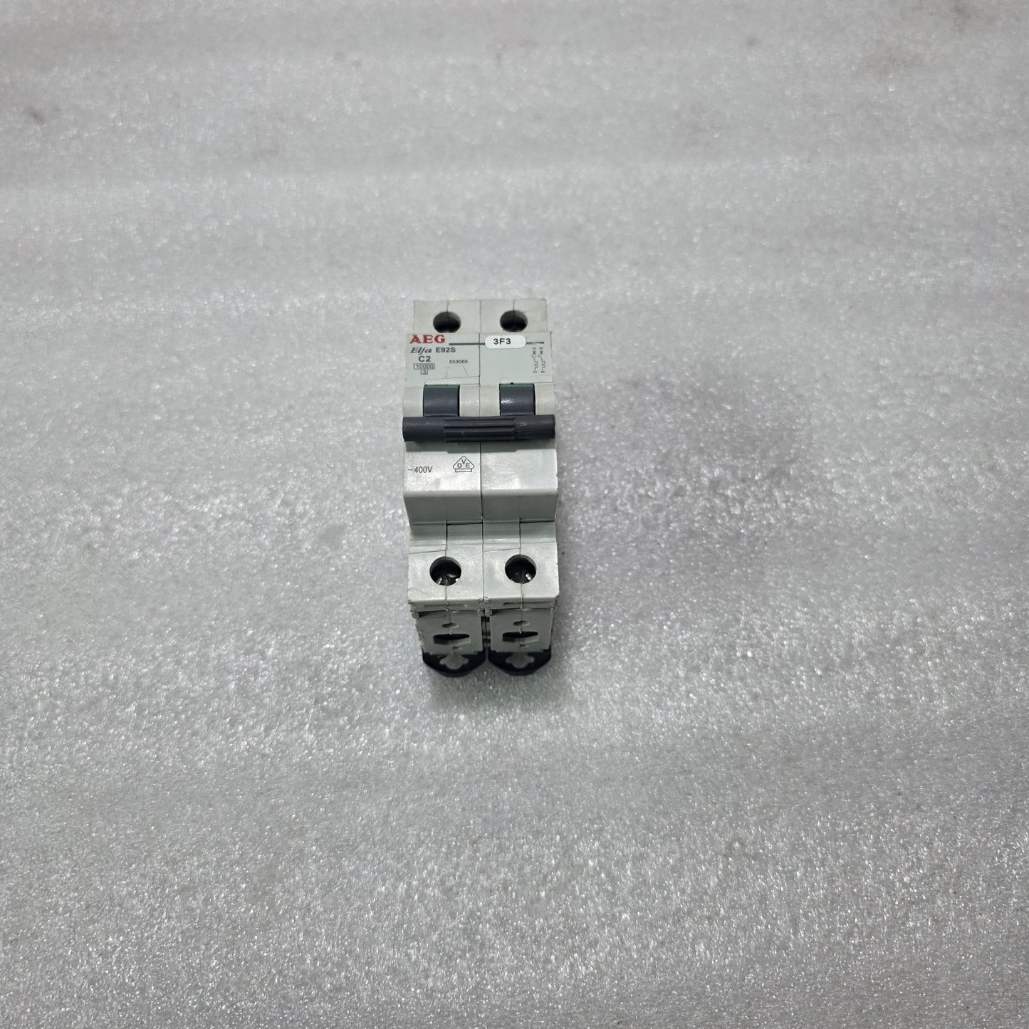 AEG ELFA E92S C2 2A DOUBLE POLE MCB 10KA 400V DIN RAIL CIRCUIT BREAKER