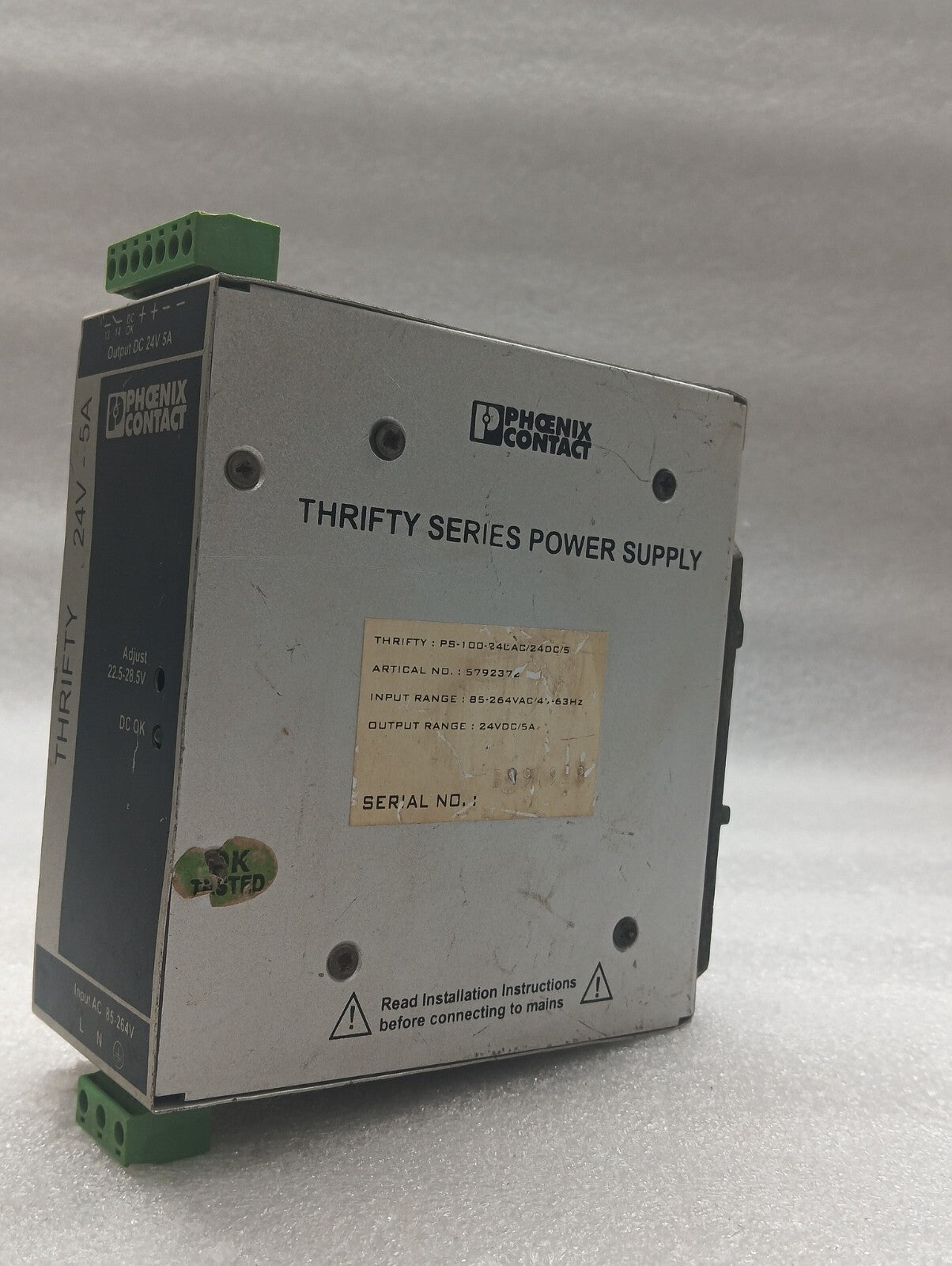 PHOENIX CONTACT 5792372 THRIFTY POWER SUPPLY 24VDC 5A