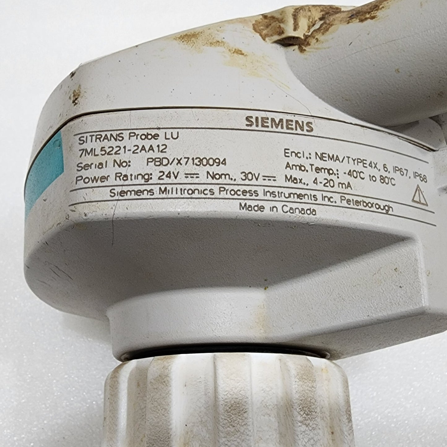 SIEMENS SITRANS PROBE LU 7ML5221-2AA12 ULTRASONIC LEVEL TRANSMITTER 24VDC