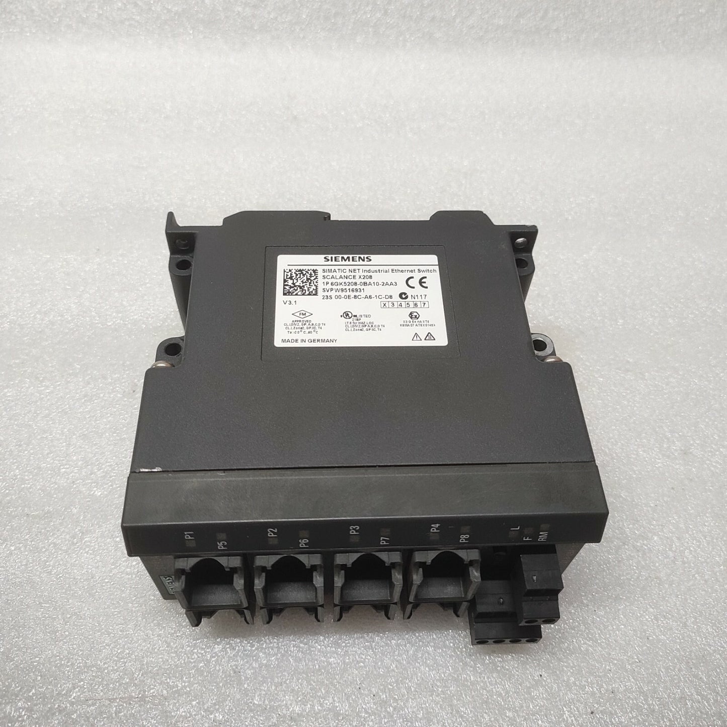 SIEMENS SCALANCE X208 6GK5208-0BA10-2AA3 ETHERNET SWITCH