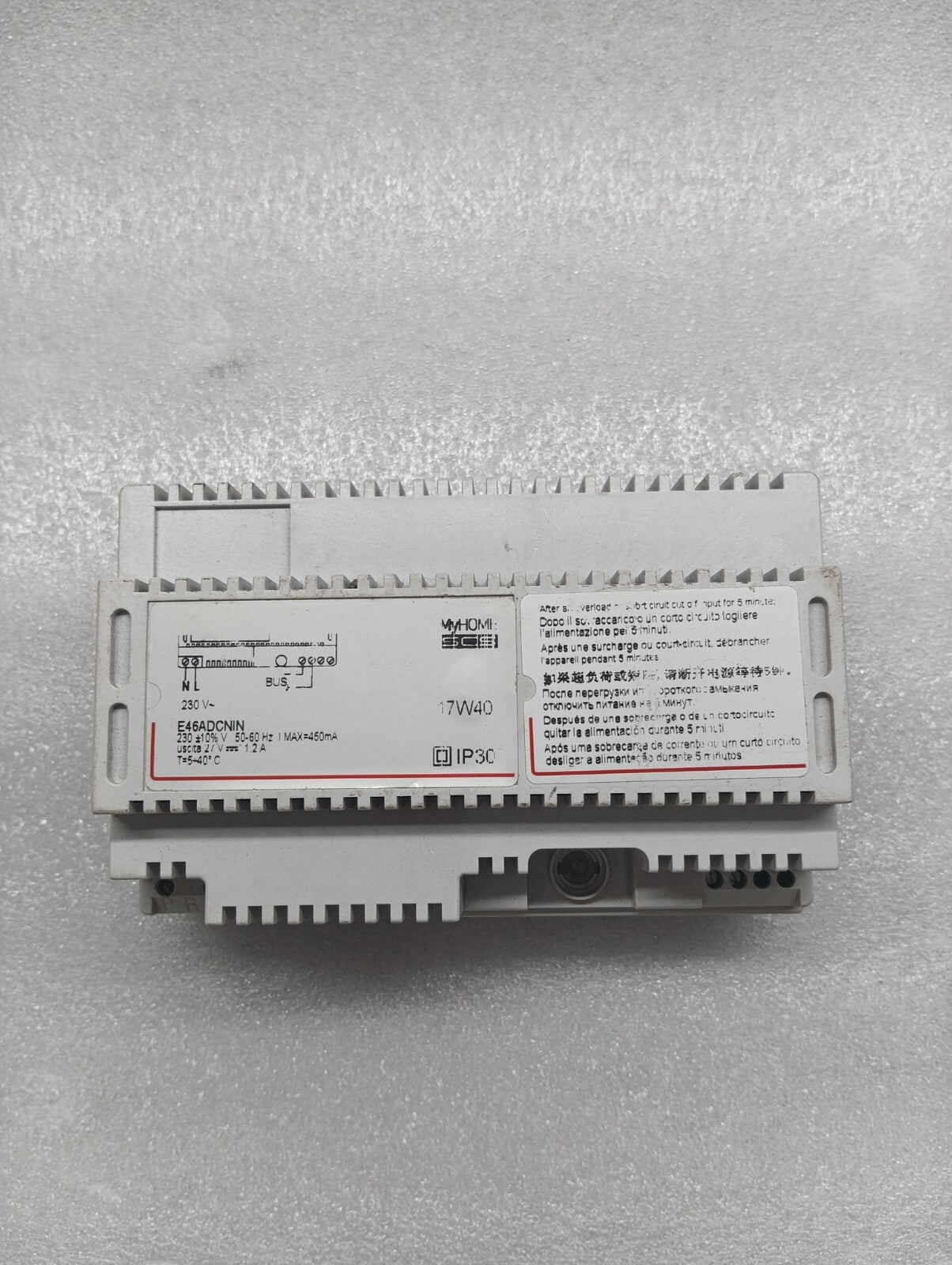BTICINO MYHOME SCS E46ADCN POWER SUPPLY 17W40 230V E46ADCN