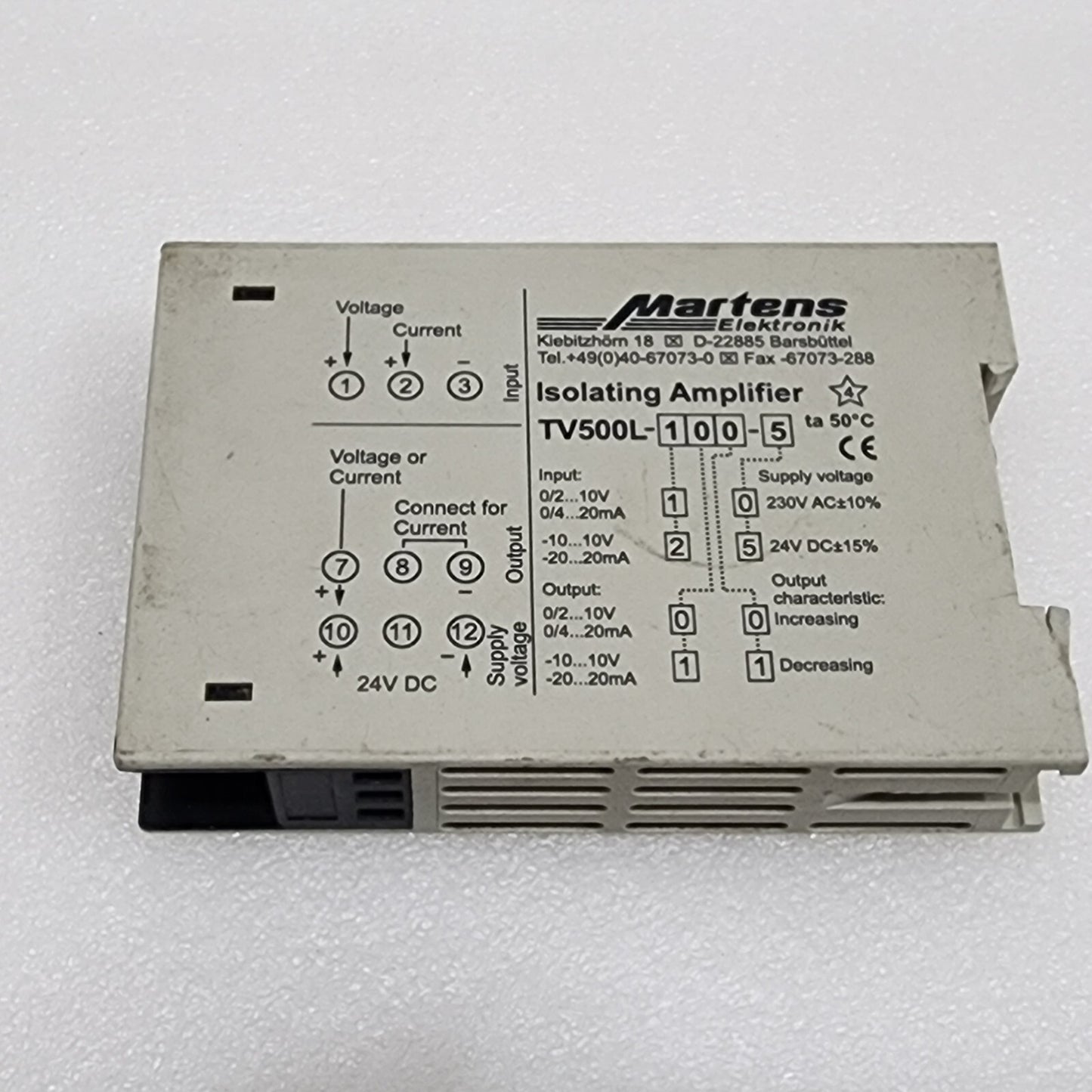 MARTENS TV500L-100-5 ISOLATING AMPLIFIER