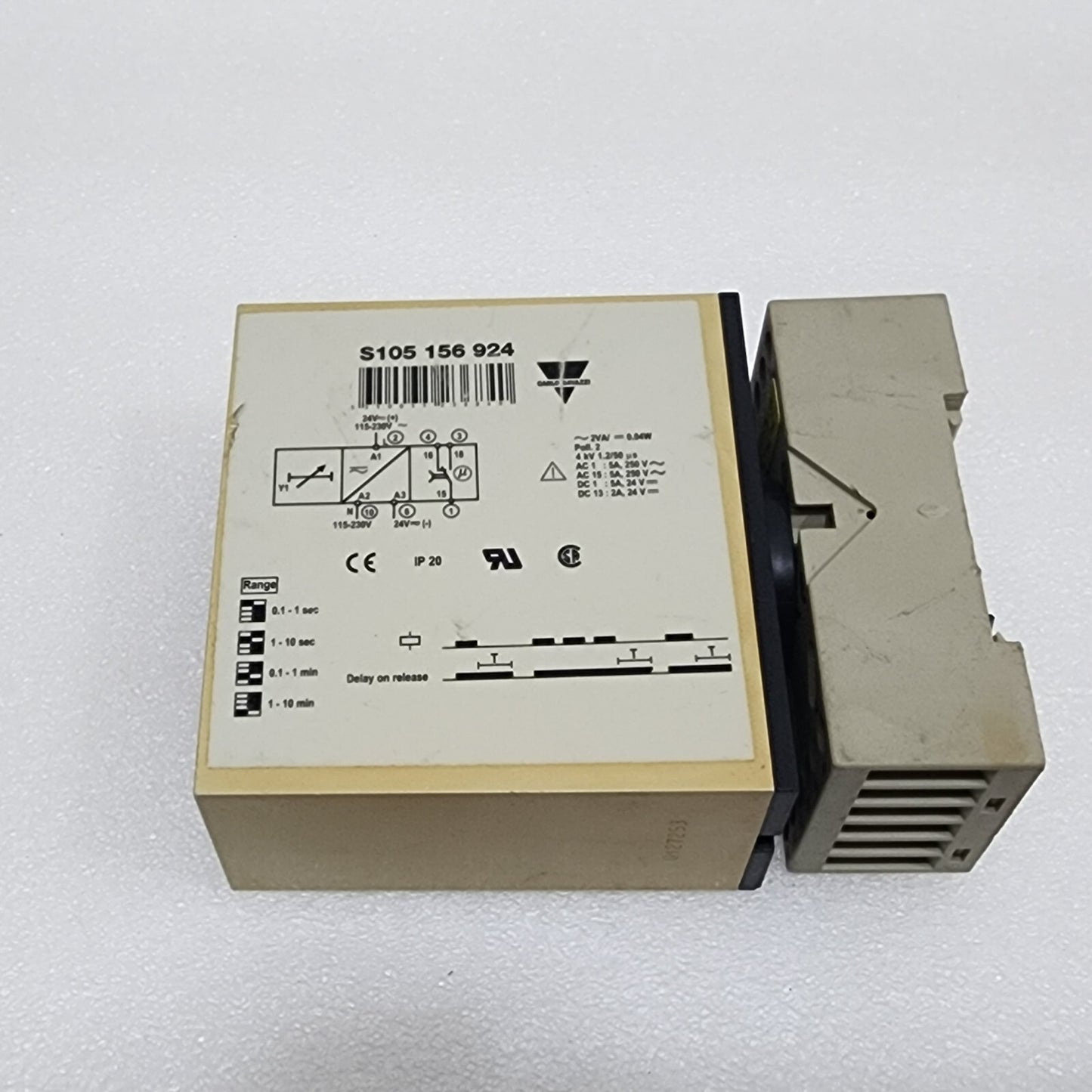 CARLO GAVAZZI S105156924 TIME DELAY RELAY 24VAC-DC/115-230VAC