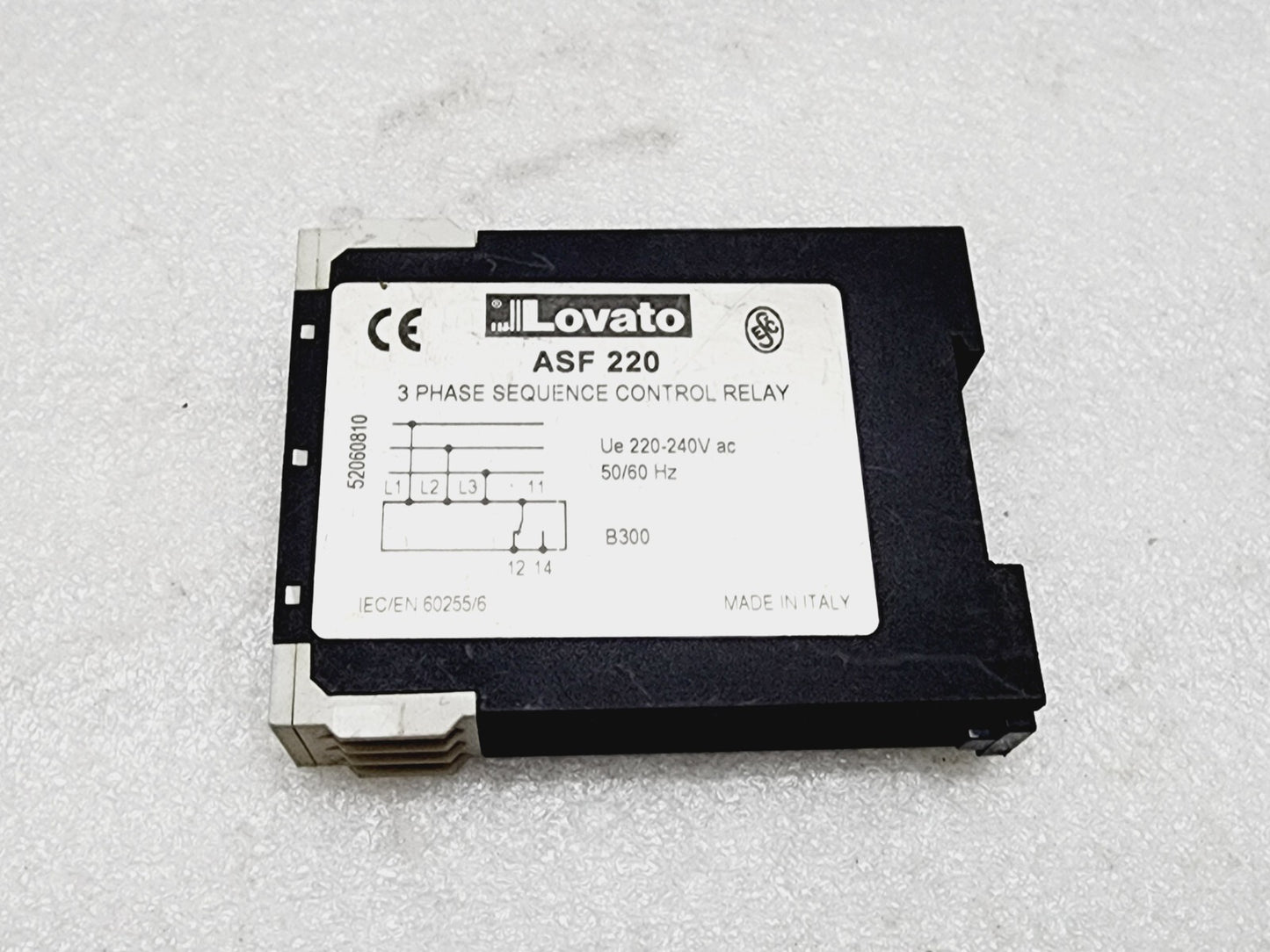 LOVATO ASF220 3-PH SEQUENCE CONTROL RELAY 220-240VAC