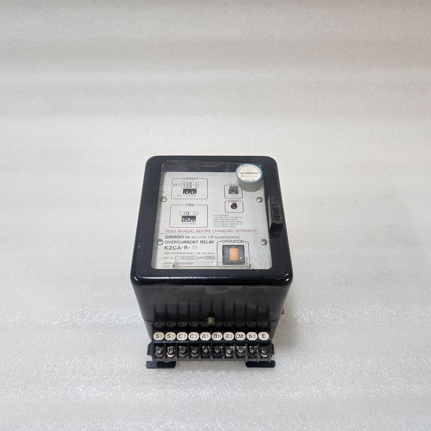 OMRON K2CA-R-S5 OVERCURRENT RELAY 649A 100–220VAC