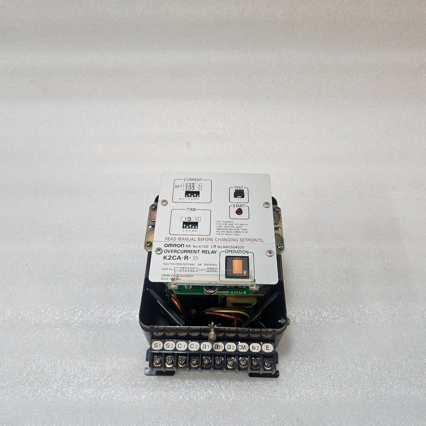 OMRON K2CA-R-S5 OVERCURRENT RELAY 649A 100–220VAC