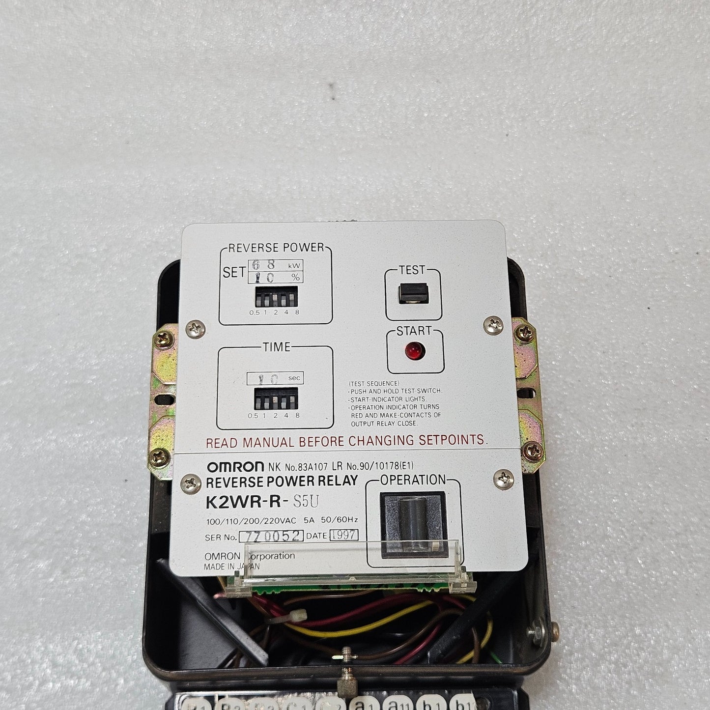 OMRON K2WR-R-S5U REVERSE POWER RELAY | GENERATOR PROTECTION RELAY 68KW