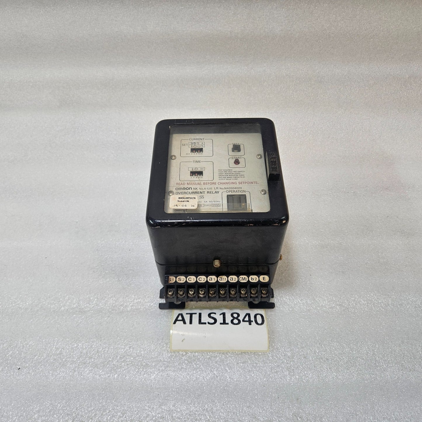 OMRON K2CA-R-S5 OVERCURRENT RELAY 353A 100–220VAC