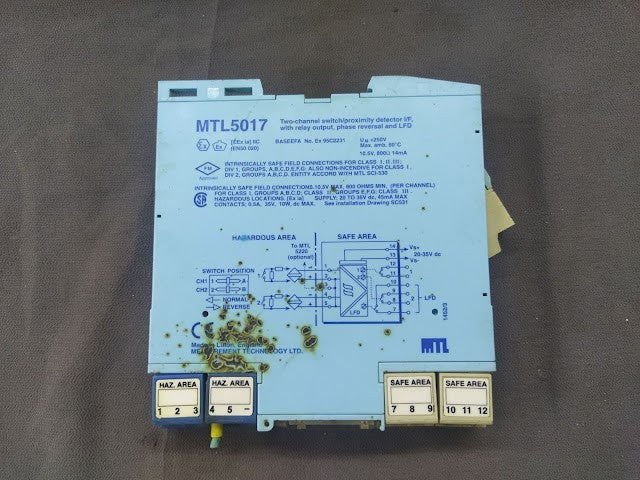 MEASUREMENT TECHNOLOGY MTL 5017 TWO CHANNEL SWITCH/PROXIMITY DETECTOR