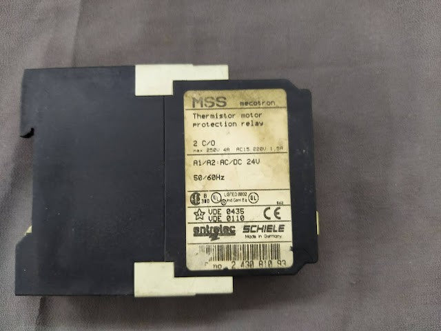 SCHIELE MSS MECOTRON THERMISTOR MOTOR PROTECTION RELAY 2.430.810.93 24V AC/DC