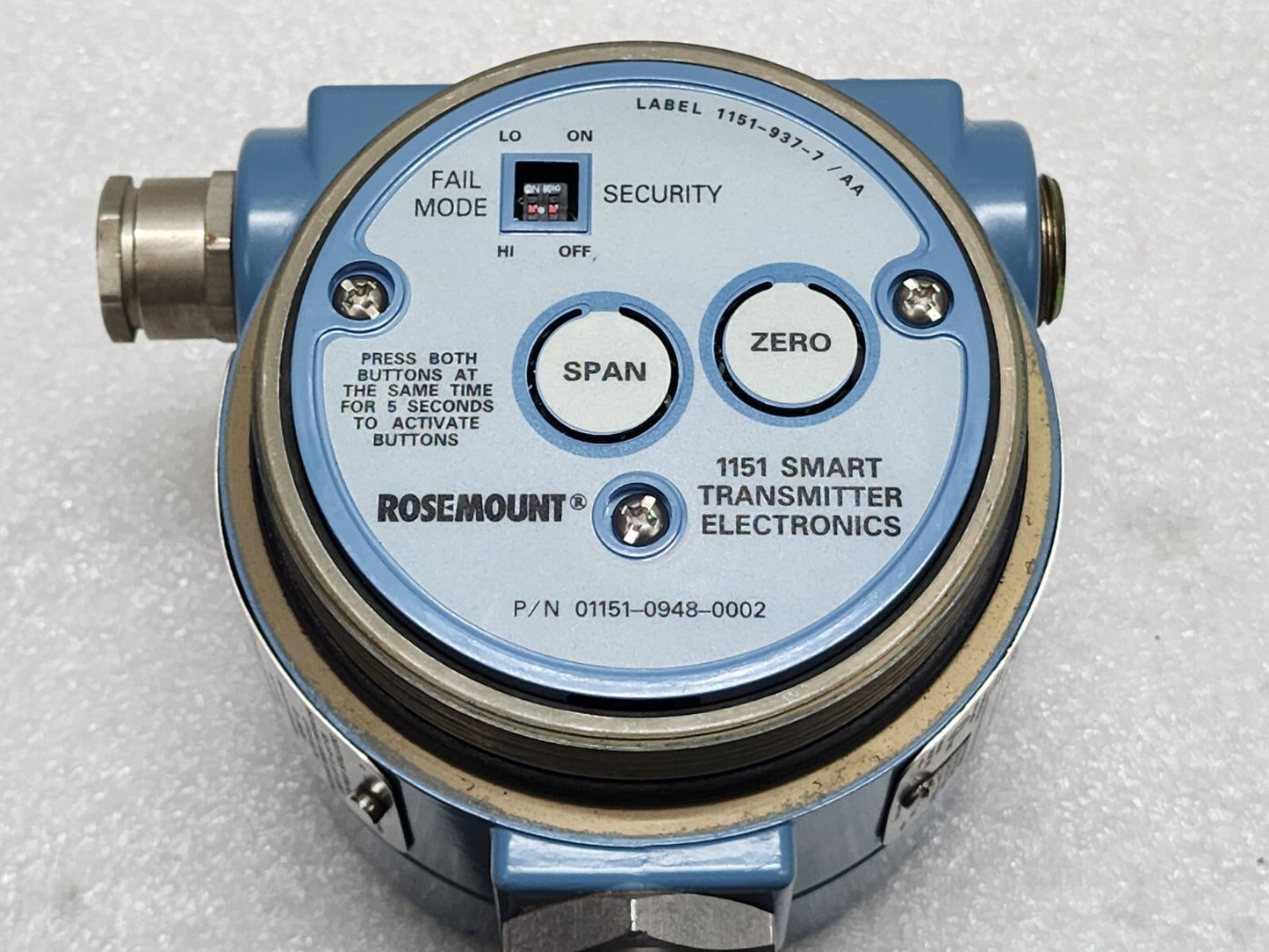 ROSEMOUNT 1151DP4S22B5L4 1151 SMART TRANSMITTER ELECTRONICS 01151-09848-0002 45V