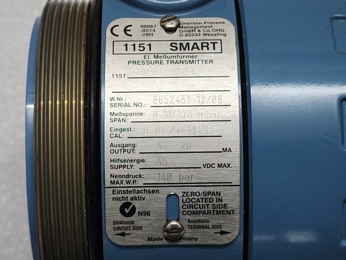 ROSEMOUNT 1151DP4S22B5L4 1151 SMART TRANSMITTER ELECTRONICS 01151-09848-0002 45V
