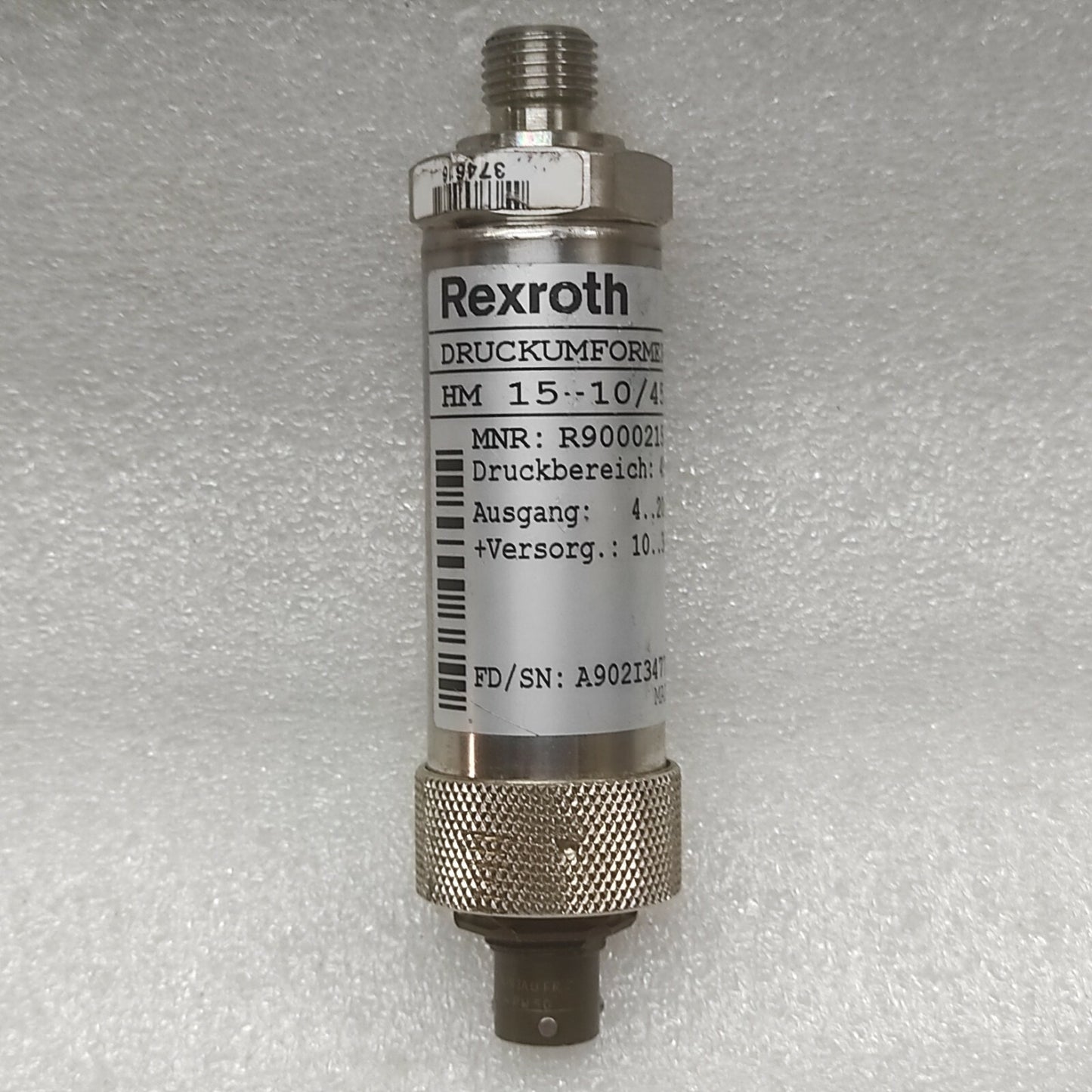 REXROTH DRUCKUMFORMER R900021561 HM 15-10/450 PRESSURE SENSOR