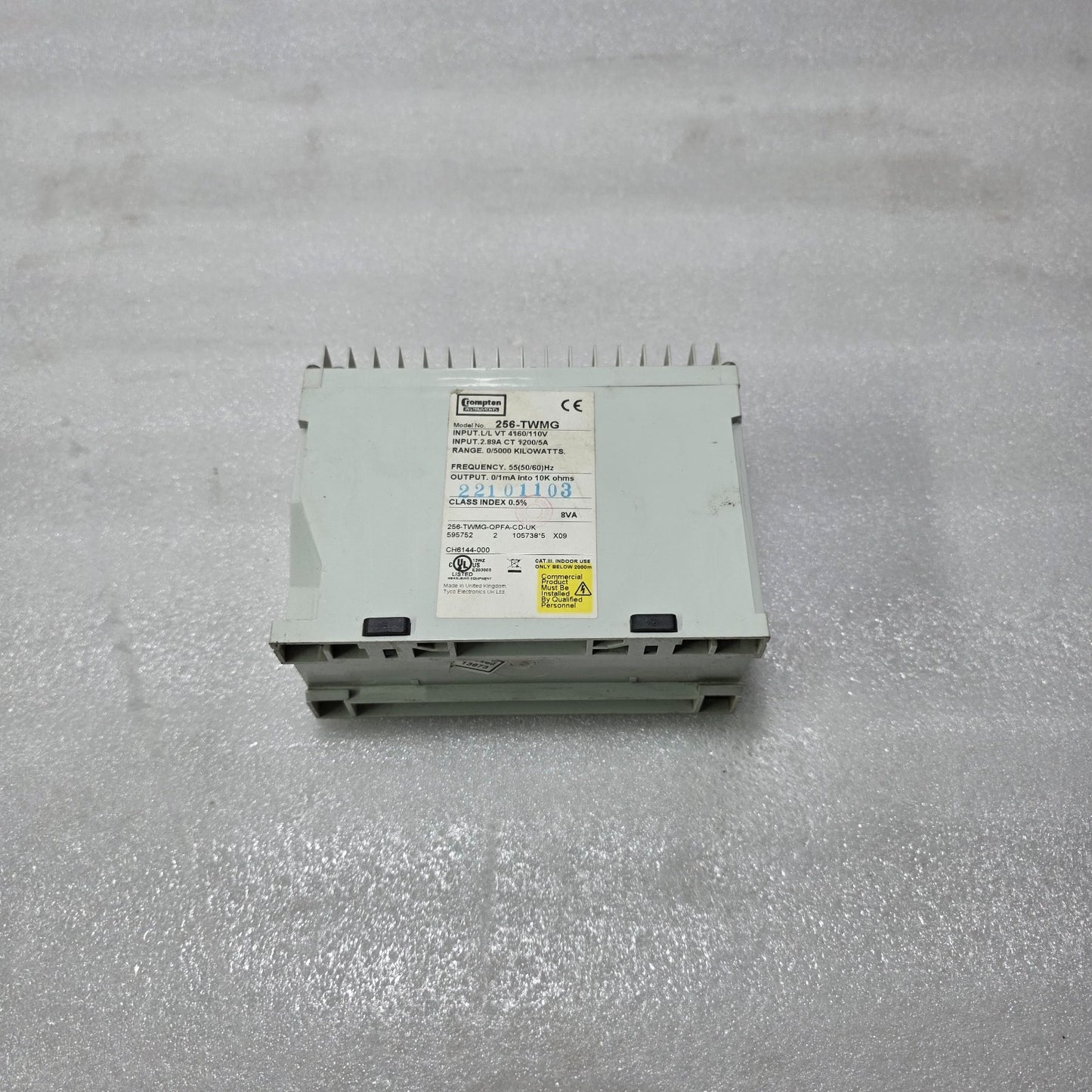 CROMPTON INSTRUMENTS 256-TWMG POWER TRANSDUCER – 4160/110V VT, 1200/5A CT, 0–500