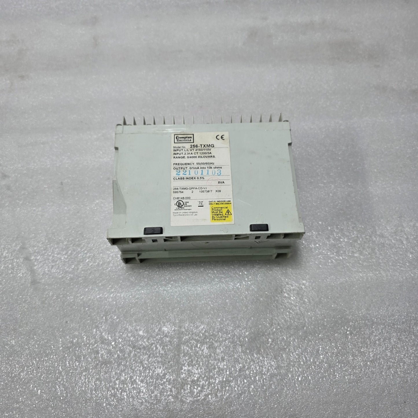 CROMPTON INSTRUMENTS 256-TXMG POWER TRANSDUCER – 4160/110V VT, 1200/5A CT, 0–400