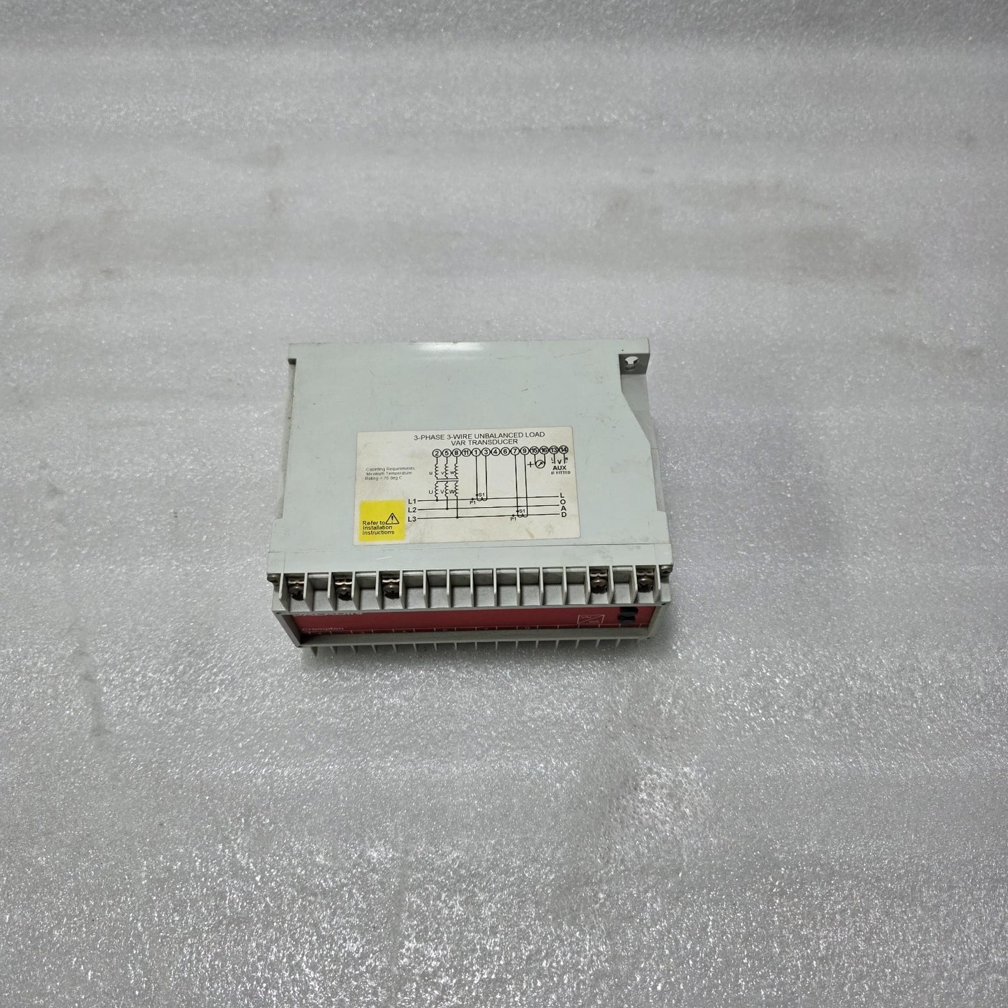 CROMPTON INSTRUMENTS 256-TXMG POWER TRANSDUCER – 4160/110V VT, 1200/5A CT, 0–400
