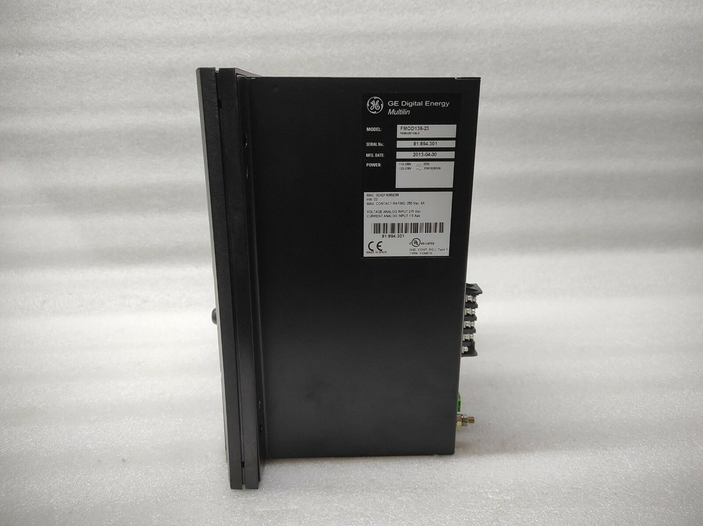 GE MULTILIN 650 FMOD136-23 FEEDER PROTECTION RELAY F650BABF1G0LO 110-250VDC/120-