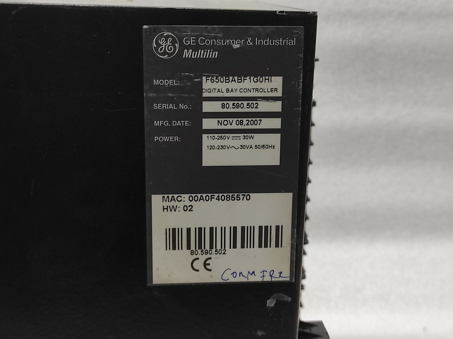 GE MULTILIN 650 F650BABF1G0HI DIGITAL BAY CONTROLLER 110-250VDC/120-230VAC