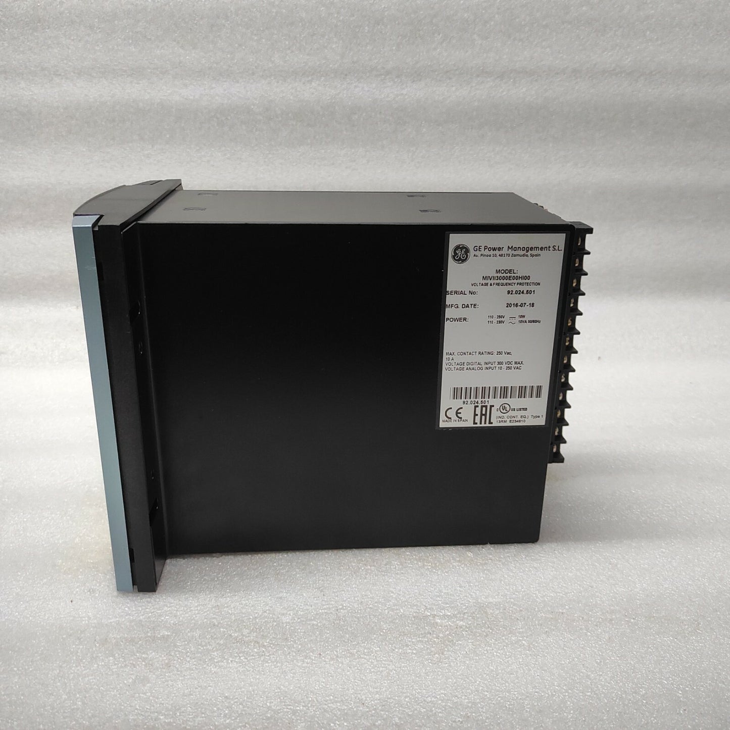 GE MULTILIN MIV2 MIVII3000E00HI00 VOLTAGE FREQUENCY RELAY