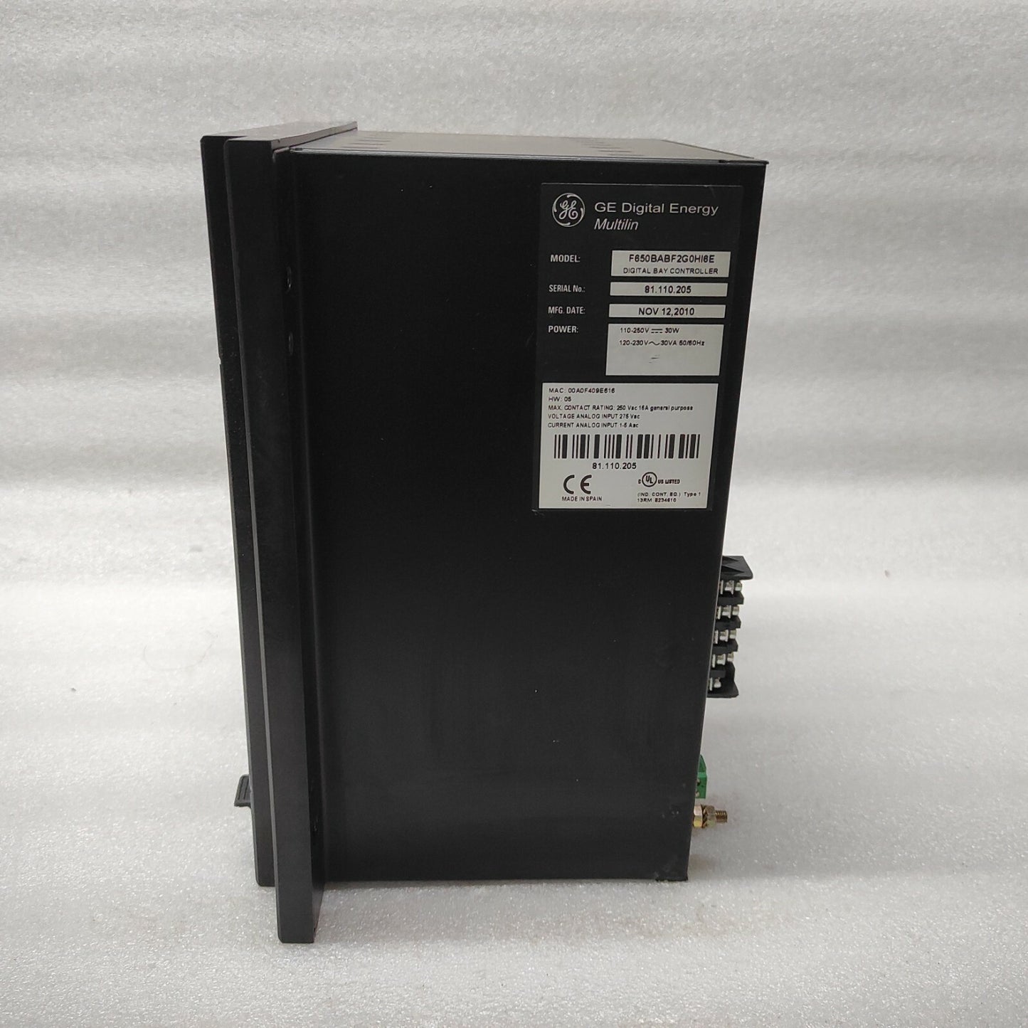 GE MULTILIN F650 F650BABF2G0HI6E DIGITAL BAY CONTROLLER 110-250VDC/120-230VAC