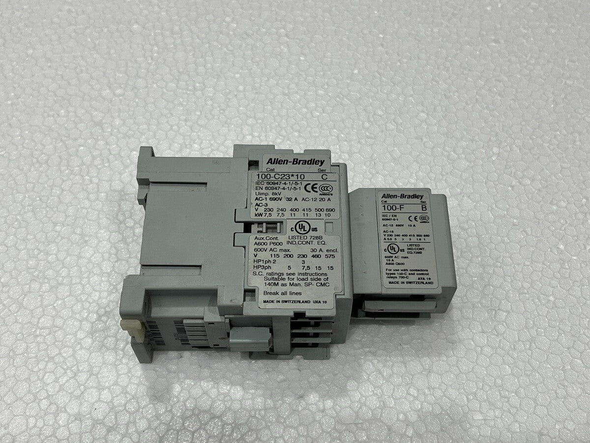 ALLEN BRADLEY CAT 100-C23-10 32A MAGNETIC CONTACTOR COIL VOLTAGE 230V 100-F