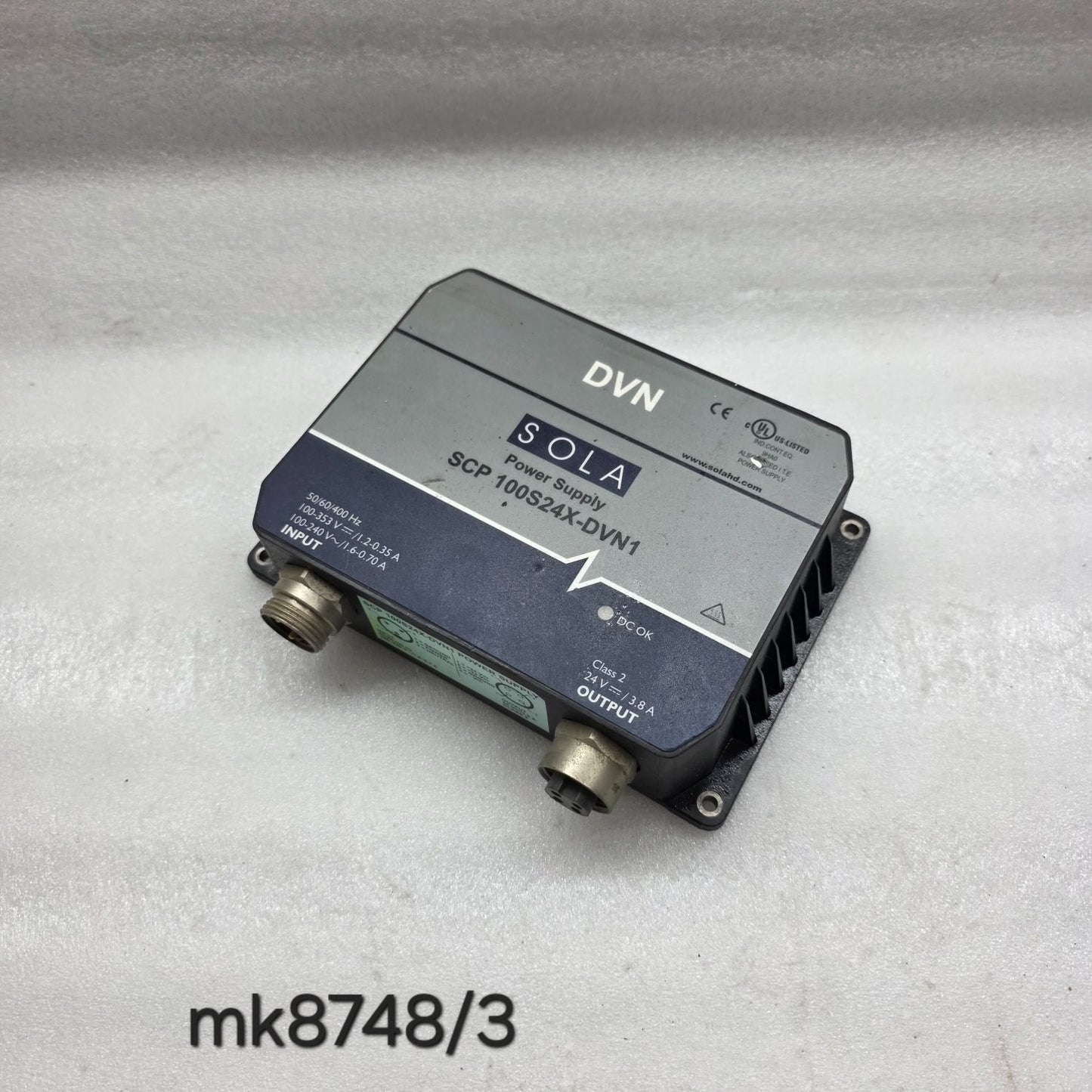 SOLA DVN POWER SUPPLY SCP 100S24X-DVN1 24VDC 3.8A