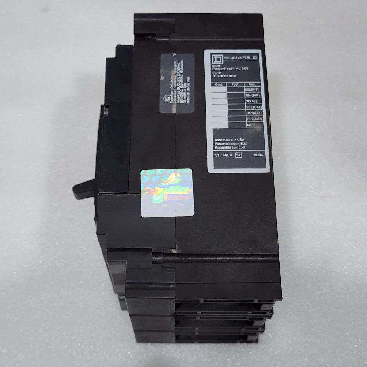 SQUARE D HJL36050CA 50A CIRCUIT BREAKER 480VAC 250VDC HJ 060