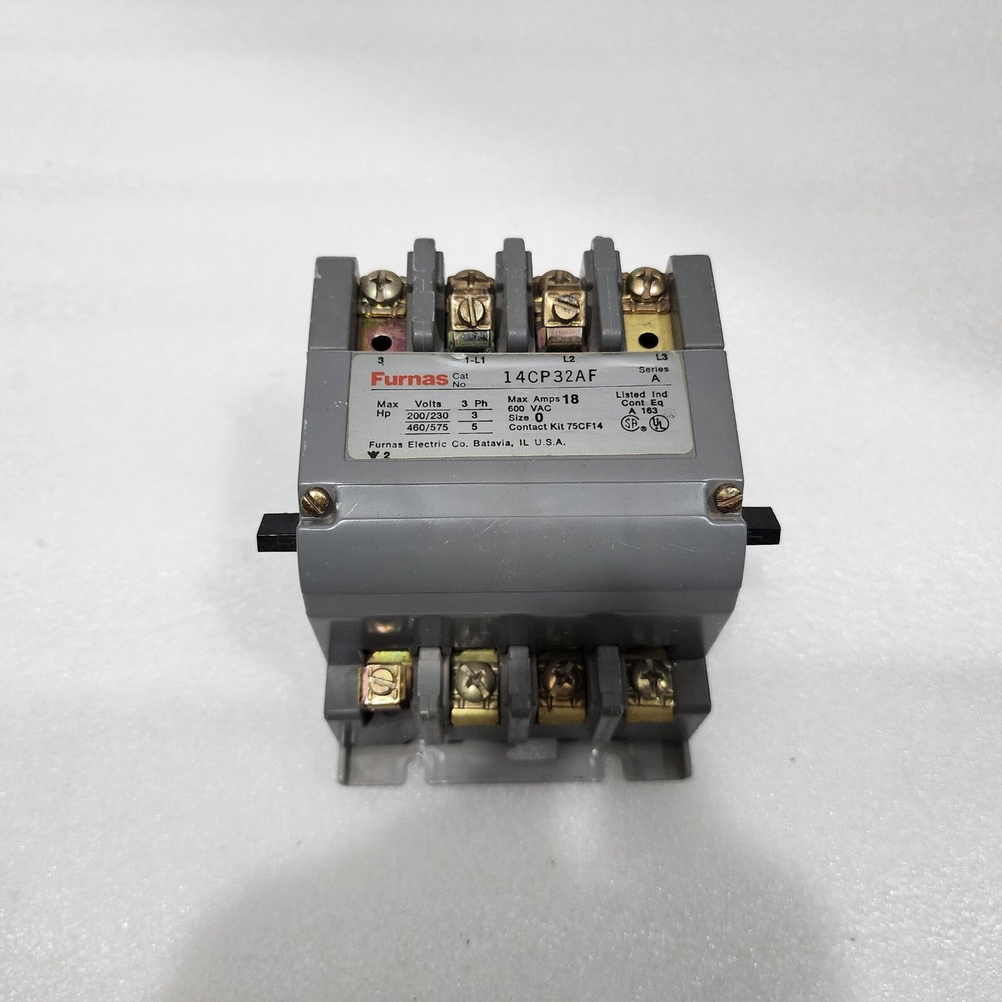 FURNAS 14CP32AF MOTOR STARTER 18A COIL VOLTAGE 110-120V