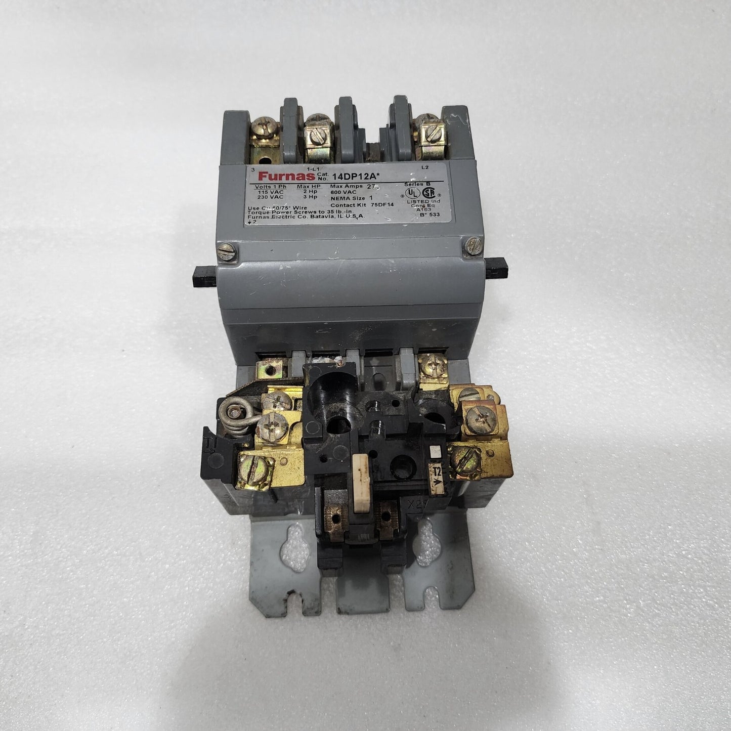 FURNAS CAT 14DP12A MOTOR STARTER  27A 48DC11AA3 COIL VOLTAGE 110-120V/190-240V