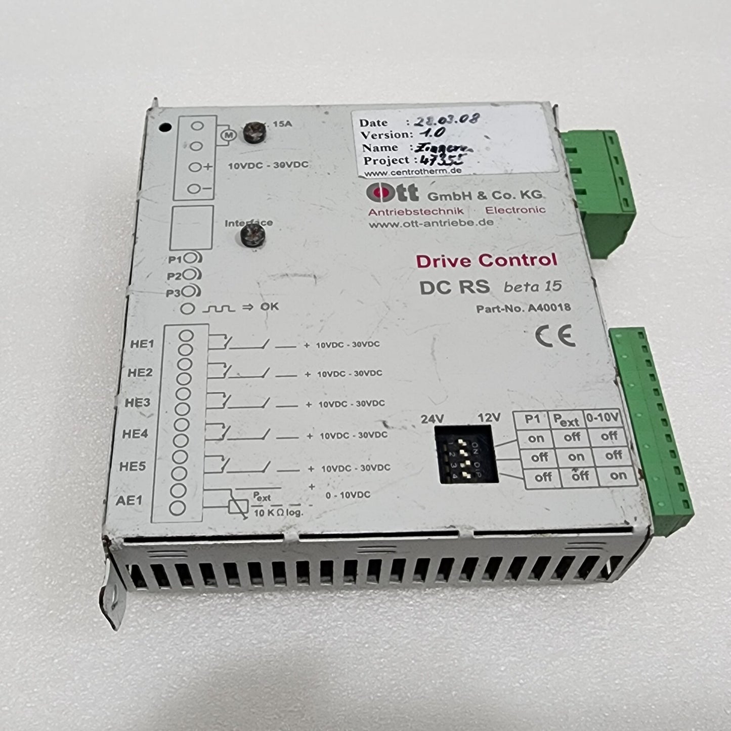 OTT ANTRIEBE A40018 DC RS BETA 15 DRIVE CONTROL