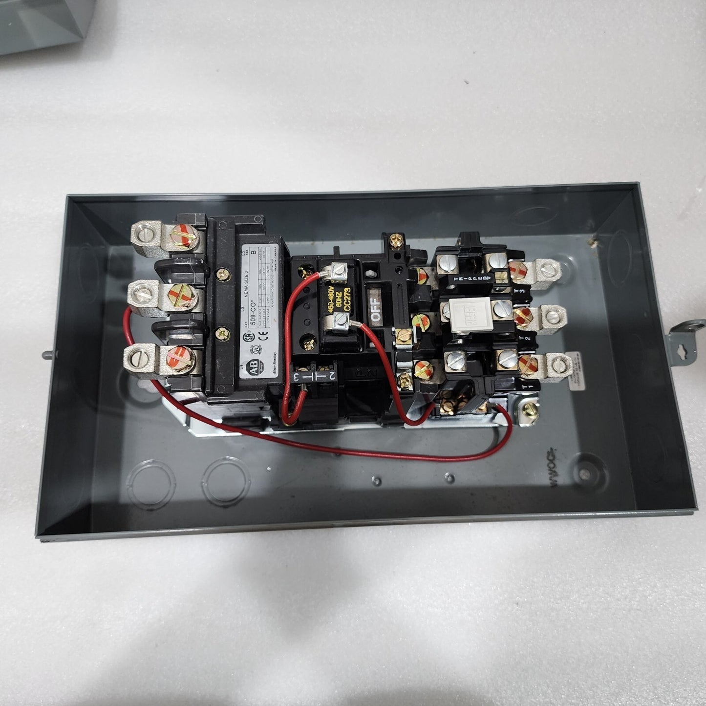 ALLEN BRADLEY CAT 509-CO MOTOR STARTER 45A COIL VOLTAGE 460-480V 595-A