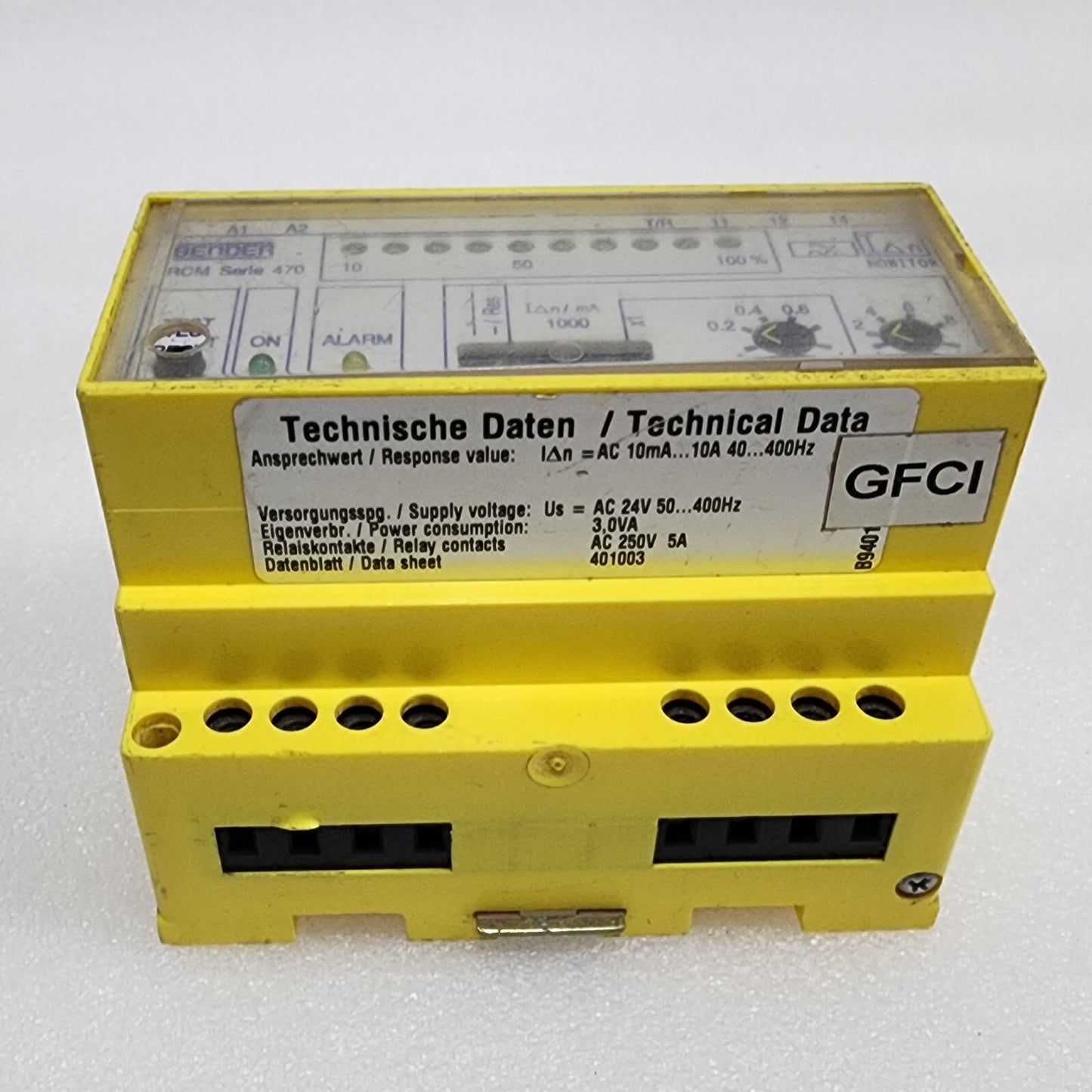 BENDER RCM470LY-11 RESIDUAL CURRENT MONITOR B94012025