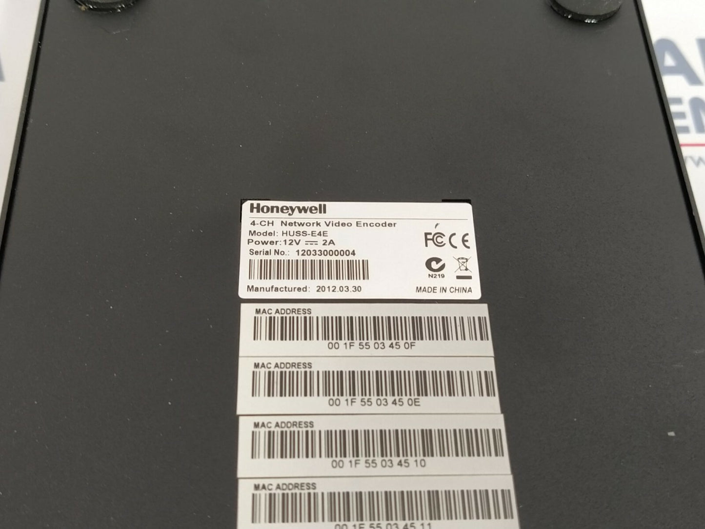 Honeywell HUSS-E4E 4-CH Network Video Encoder 12V 2A