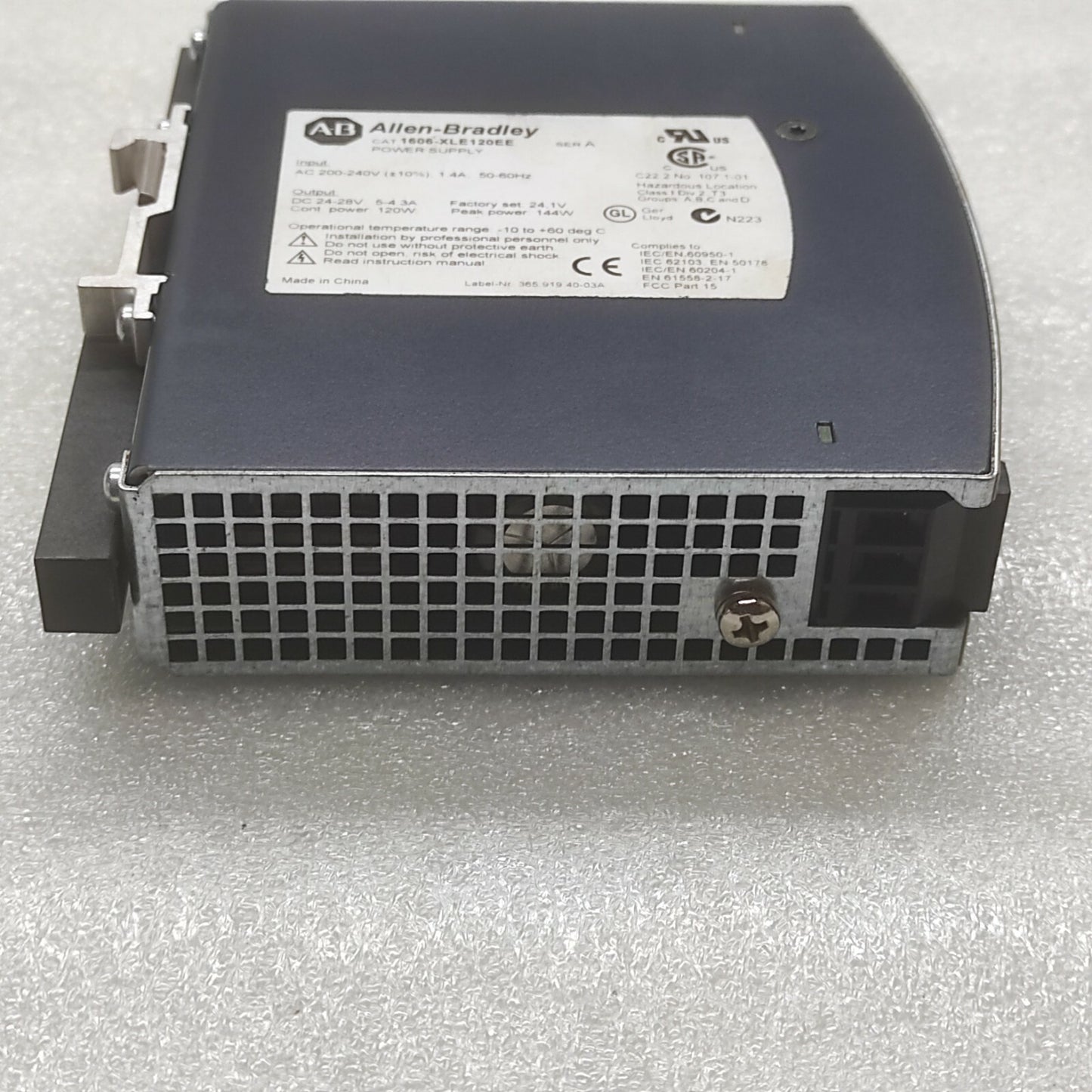 ALLEN BRADLEY CAT 1606-XLE120EE POWER SUPPLY 24VDC 5A