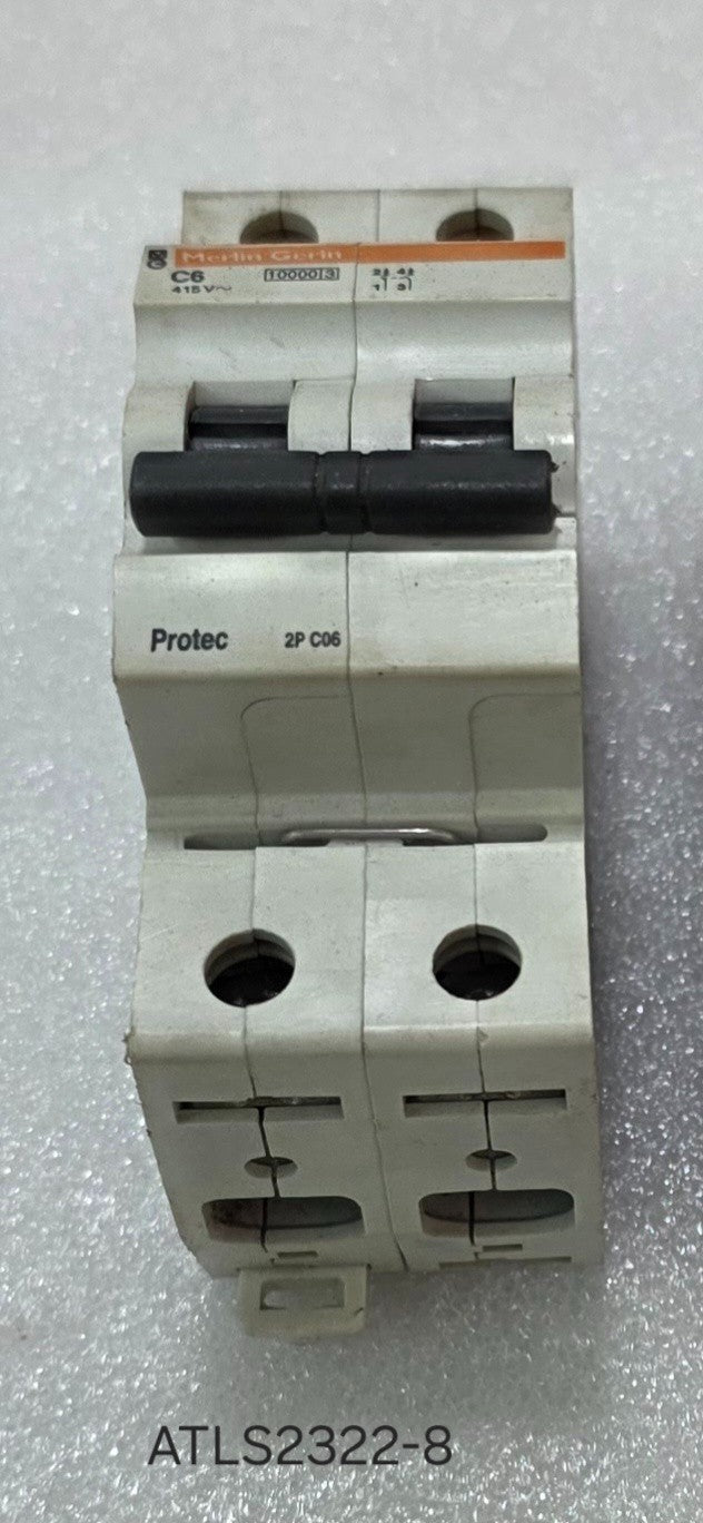 MERLIN GERIN MULTI9 C6 2P C06 MCB 6A 415V AC PROTEC DOUBLE POLE CIRCUIT BREAKER