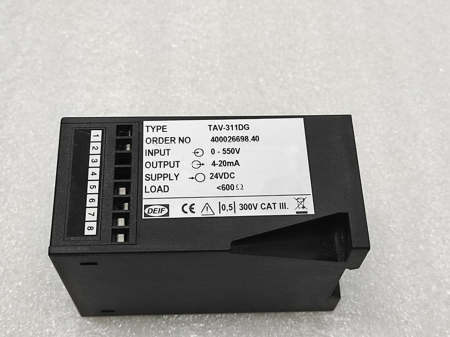 DEIF TAV-311DG VOLTAGE TRANSDUCER 400026698.40
