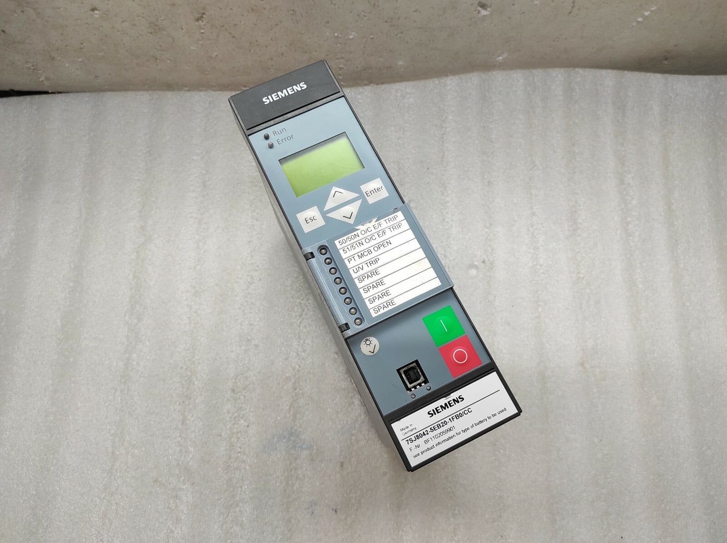 SIEMENS 7SJ8042-5EB20-1FB0/CC OVERCURRENT PROTECTION RELAY
