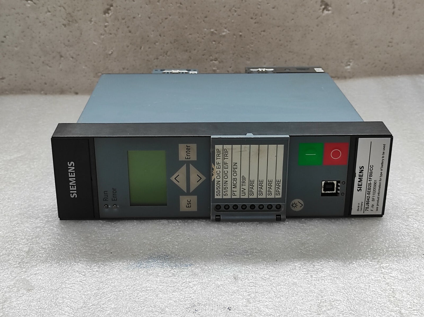 SIEMENS 7SJ8042-5EB20-1FB0/CC OVERCURRENT PROTECTION RELAY