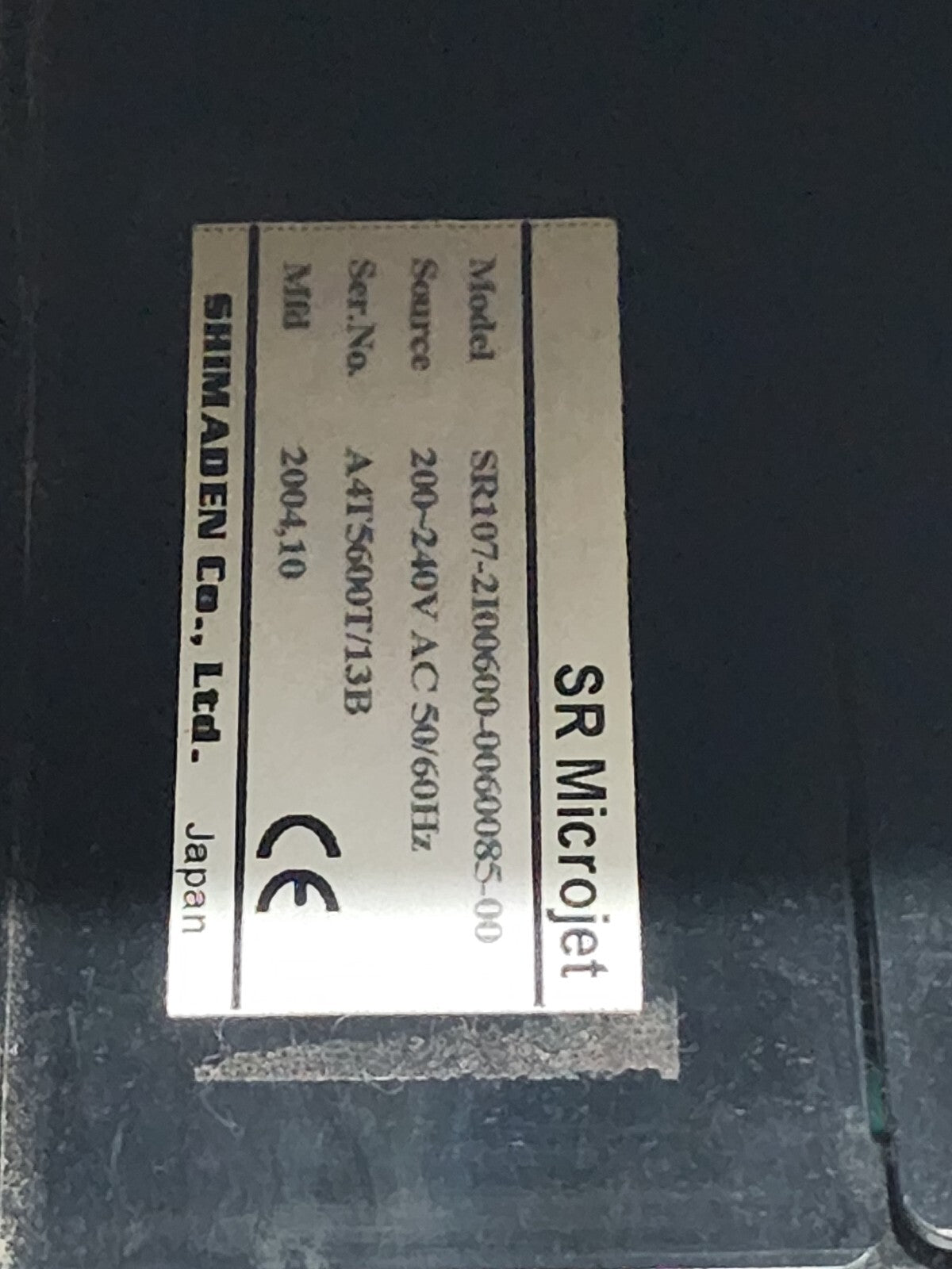 SHIMADEN SR107-2I00600-0060085-00 CHART RECORDER 200-240VAC