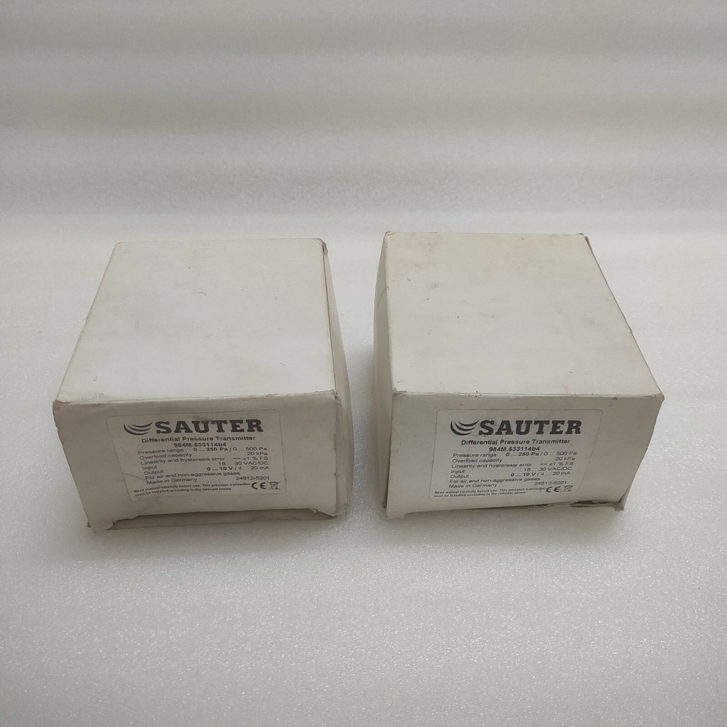 SAUTER 984M.533114B4 DIFFERENTIAL PRESSURE TRANSMITTER 18-30VAC/DC 0-250Pa