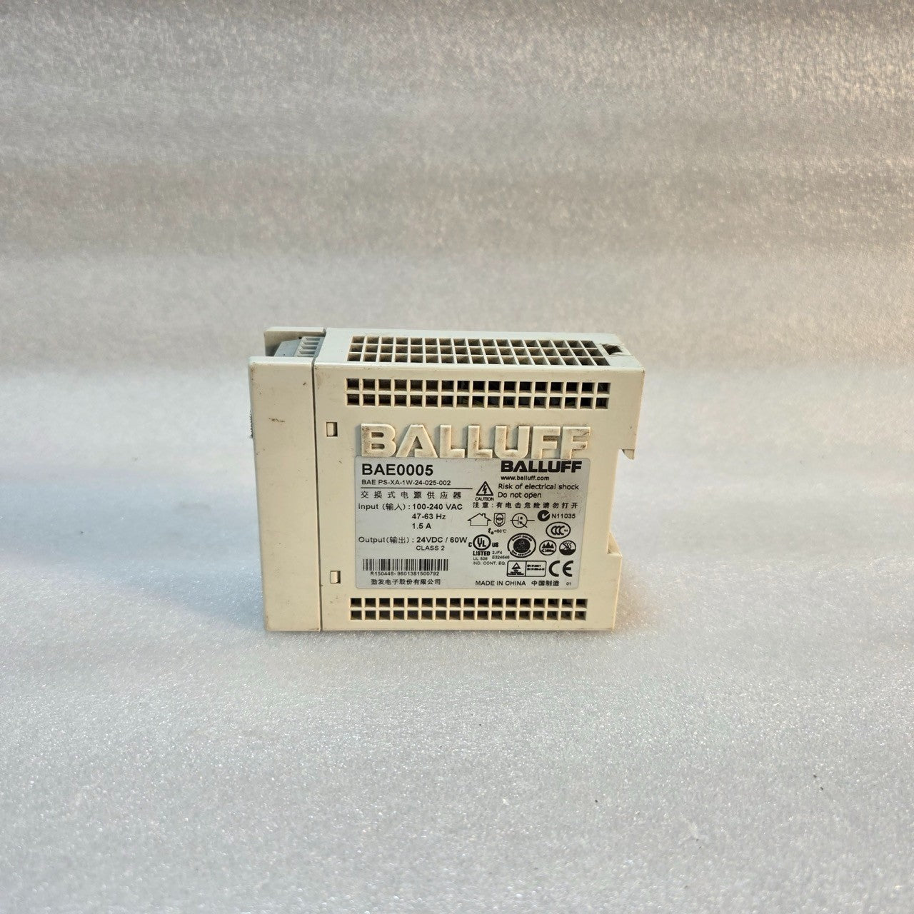 BALLUFF BAE0005 INDUSTRIAL POWER SUPPLY BAE PS-XA-1W-24-025-002