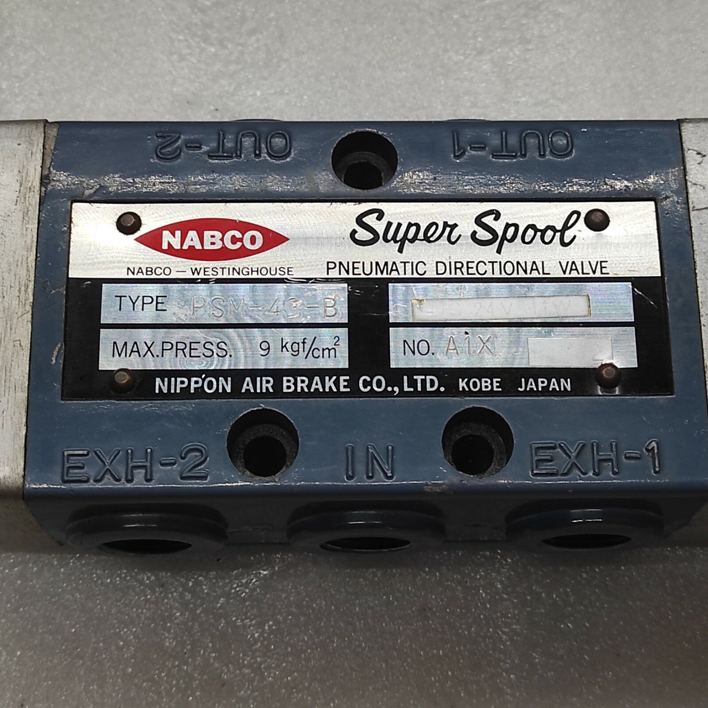 NABCO PSM-43-B PNEUMATIC DIRECTIONAL VALVE 9KGF/CM2
