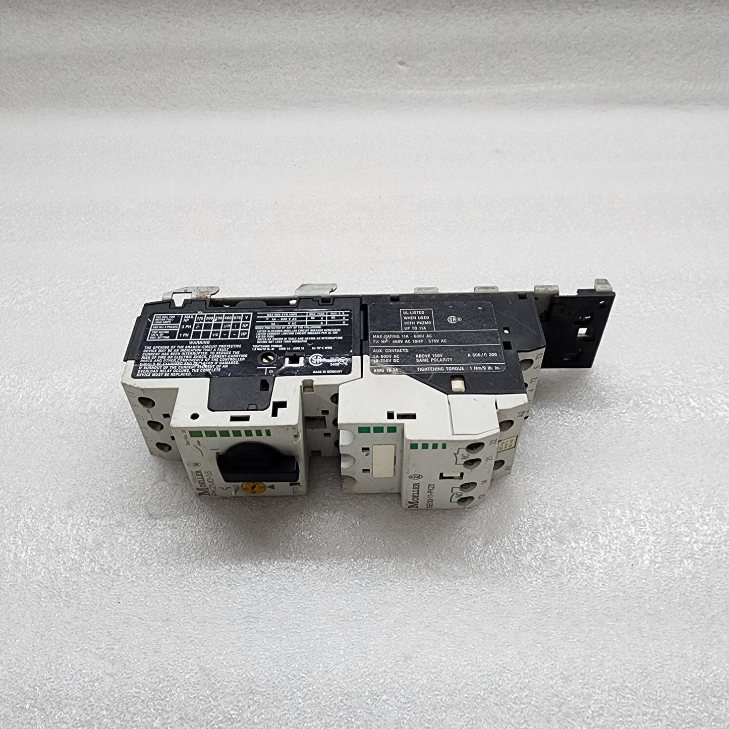MOELLER SE00-11-PKZ0 CIRCUIT BREAKER PKZM0-1.6 MOTOR PROTECTIVE CB 230-240V