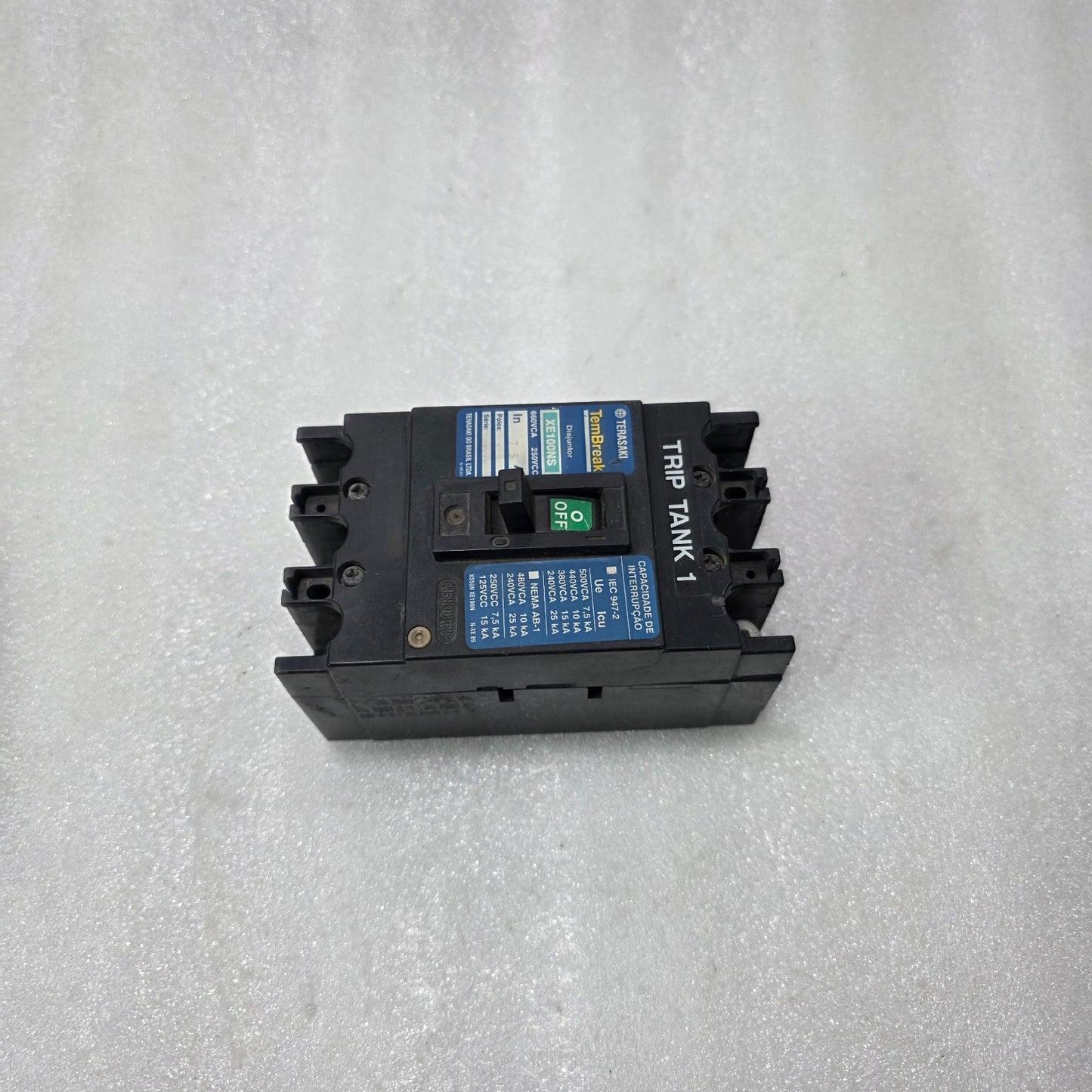TERASAKI TEMBREAK XE100NS MCCB 75A 3 POLE | 660VAC INDUSTRIAL CIRCUIT BREAKER