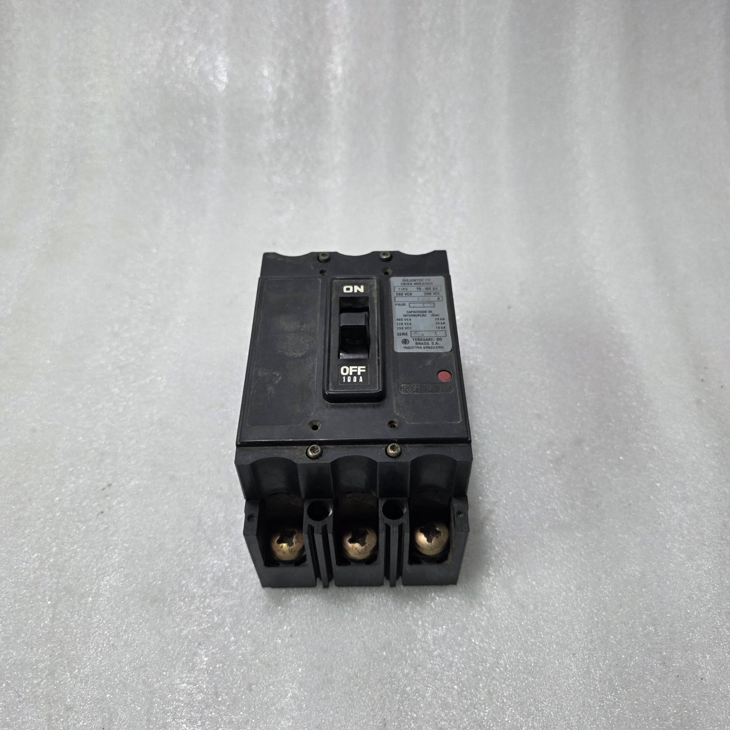 TERASAKI TO-100BA MCCB 100A 3 POLE | 550VAC INDUSTRIAL MOLDED CASE CIRCUIT BREAK