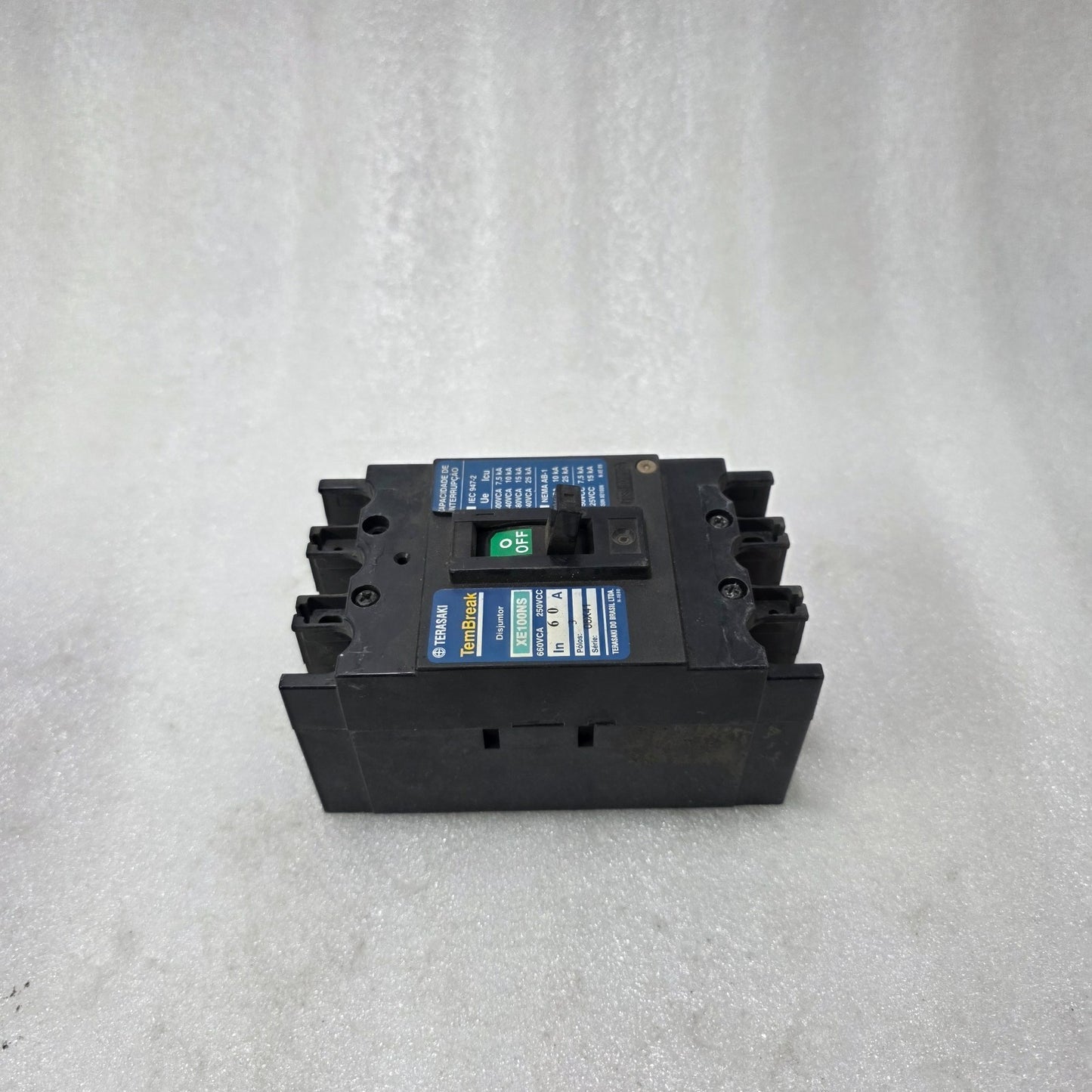 TERASAKI TEMBREAK XE100NS MCCB 60A 3 POLE | 660VAC INDUSTRIAL CIRCUIT BREAKER