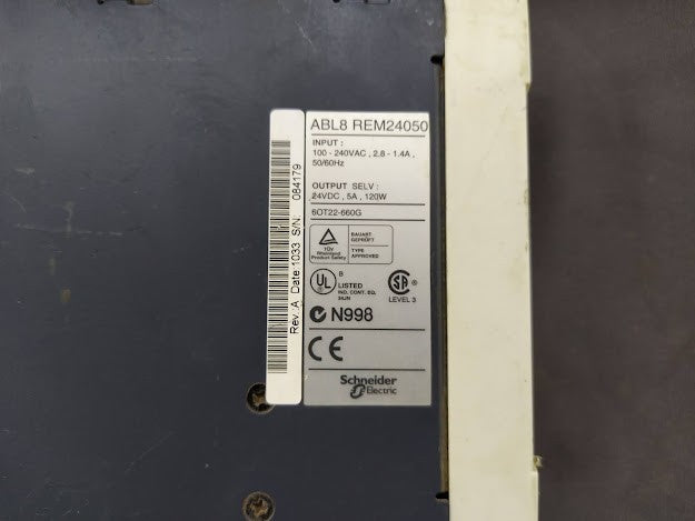 ABL8 REM24050 AC/DC DIN RAIL POWER SUPPLY OUTPUT 24V DC 5A